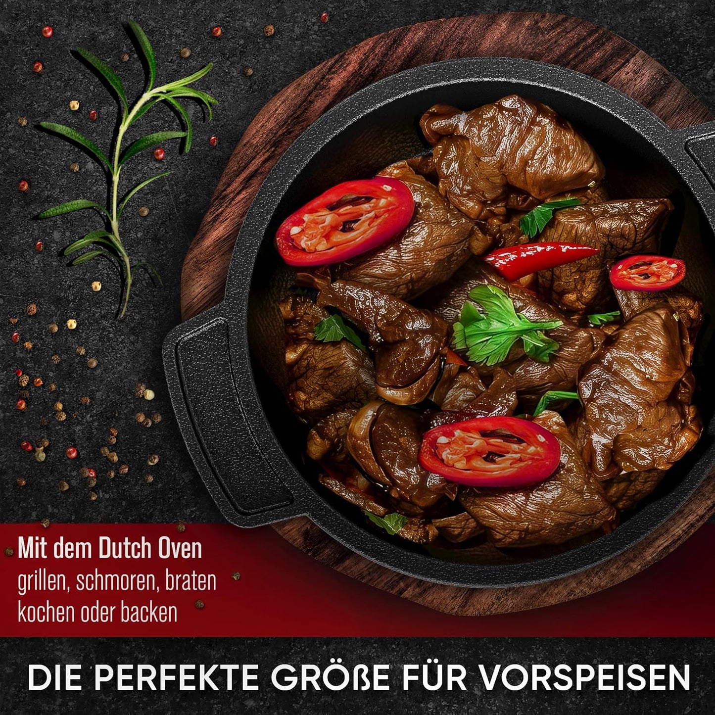 4-teiliges Mini Dutch Oven-Set, 4x Mini-Dutch oven