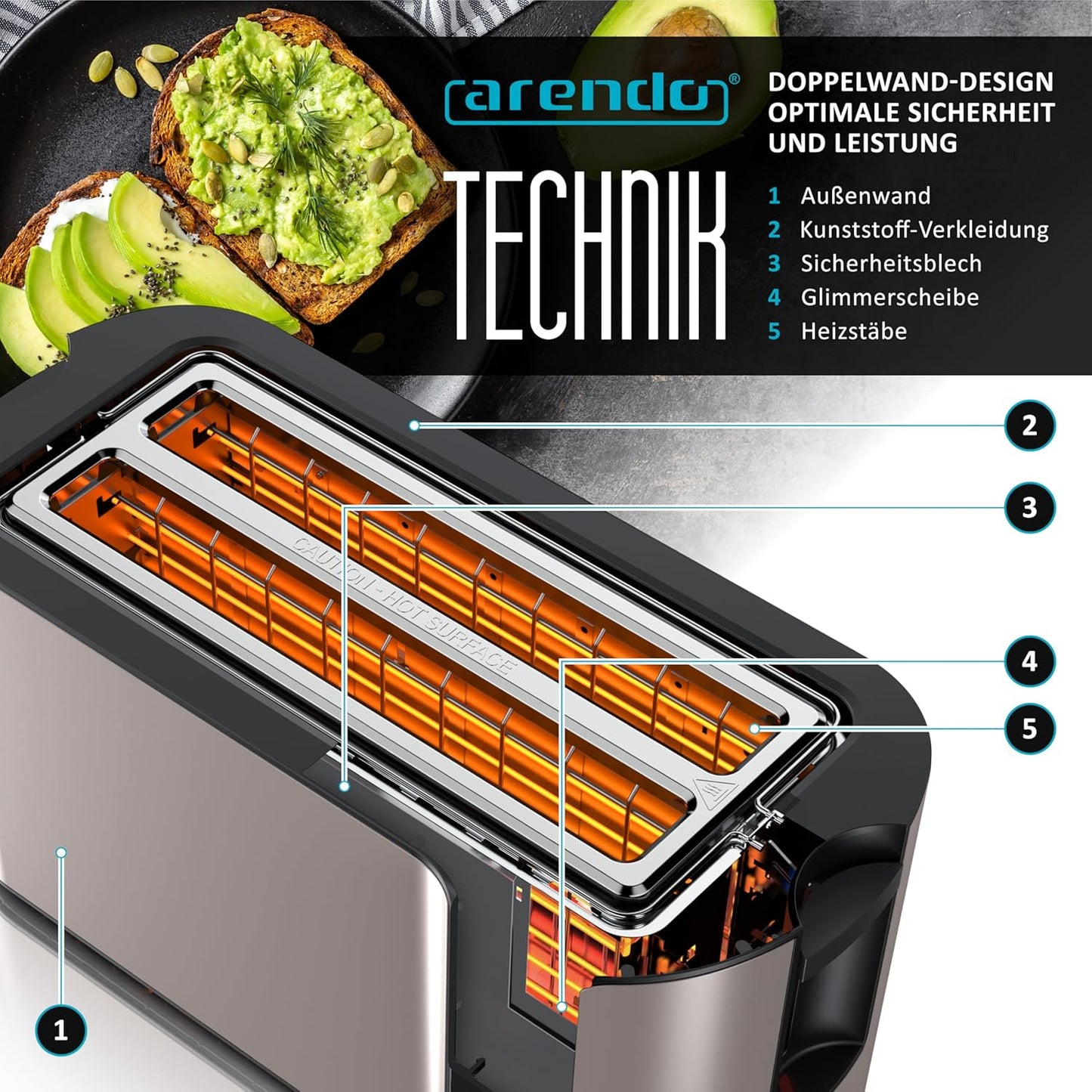 Langschlitztoaster mit Touchscreen, F: Taupe