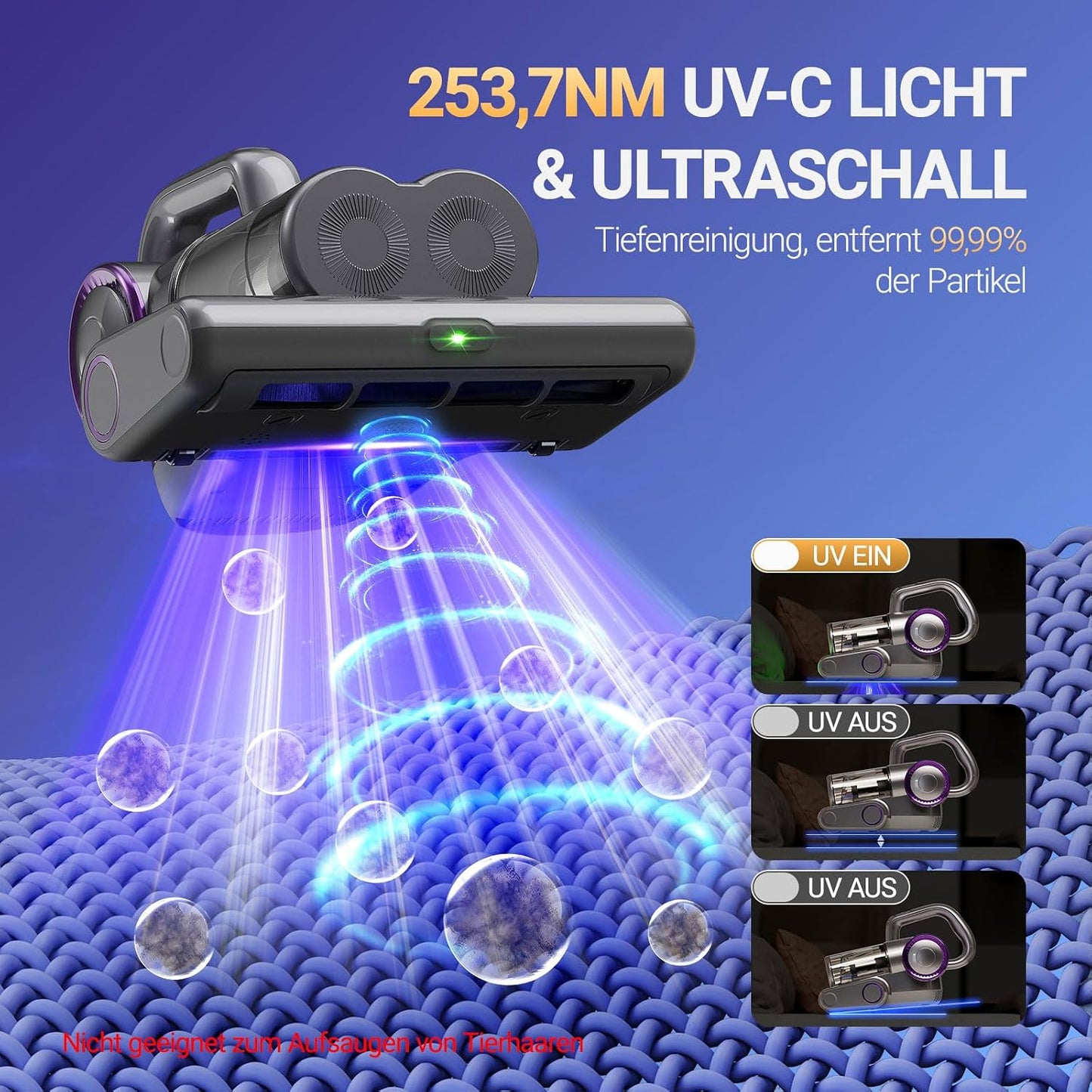 LW-P1012 Milbensauger mit UV-C-Licht & HEPA-Filter