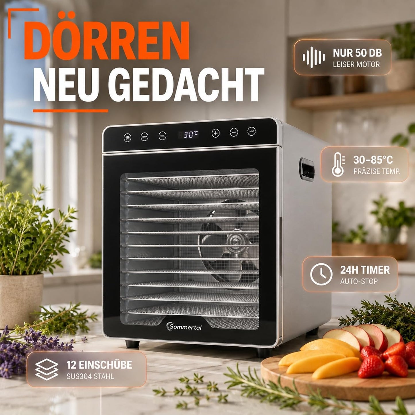 Dörrautomat Silence 800, 12 Gitter