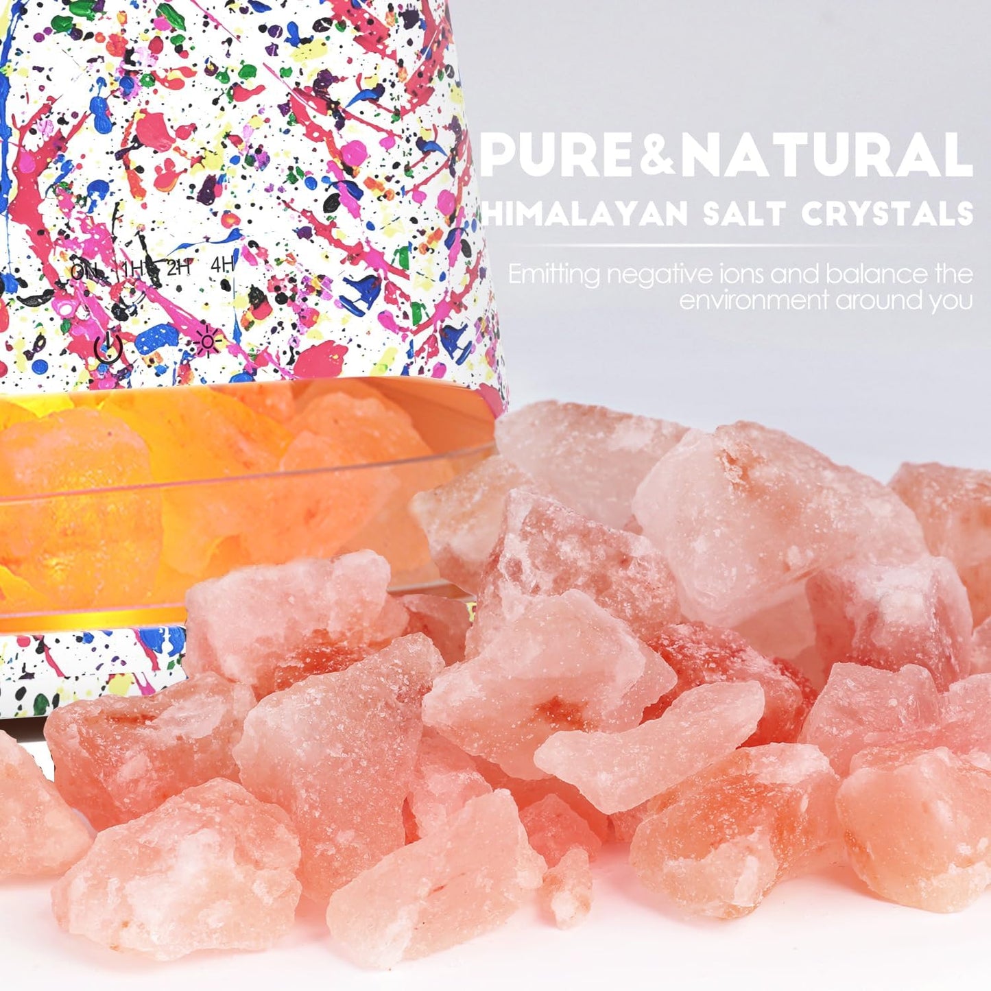 2-in-1 Aroma Diffuser & Salt Leuchte mit Flammeneffekt, Bunt