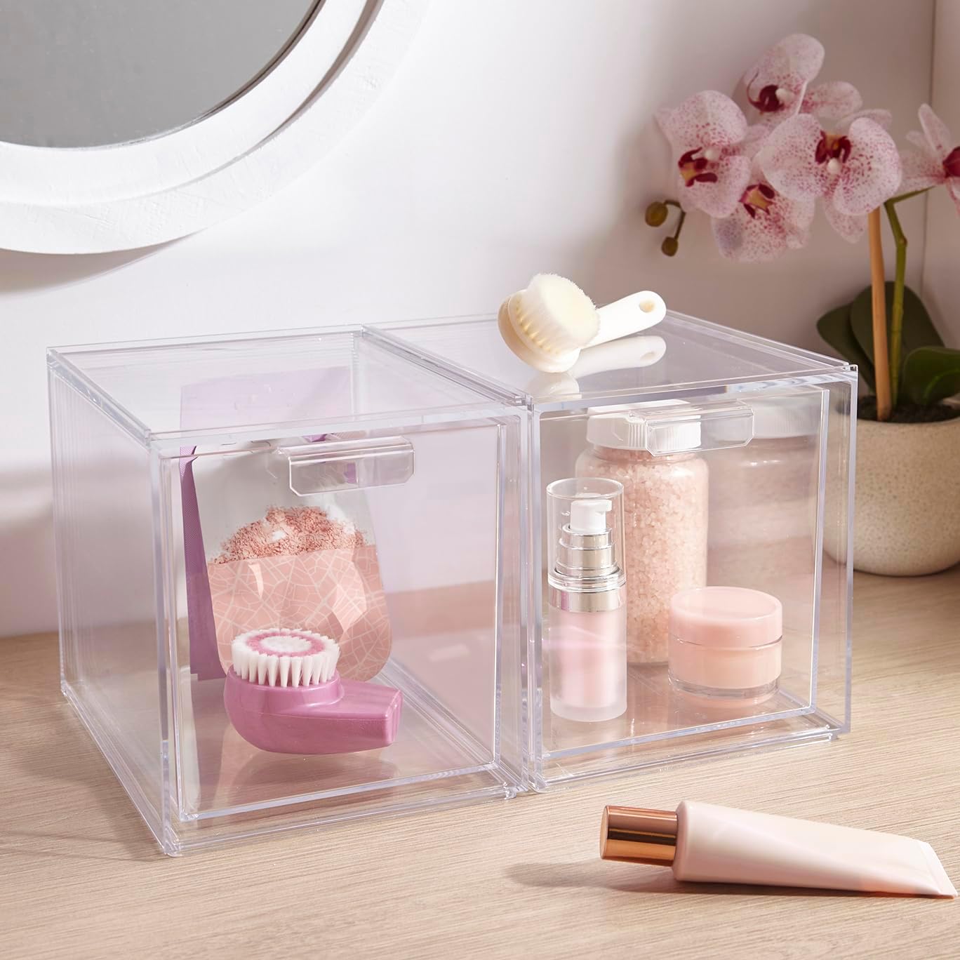 2er-Set Stapelbare Kosmetik-Organizer, 6-3/4\" Tall Drawers