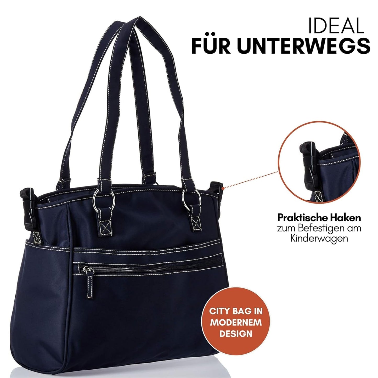 City Bag Wickeltasche mit Wickelunterlage, Navy