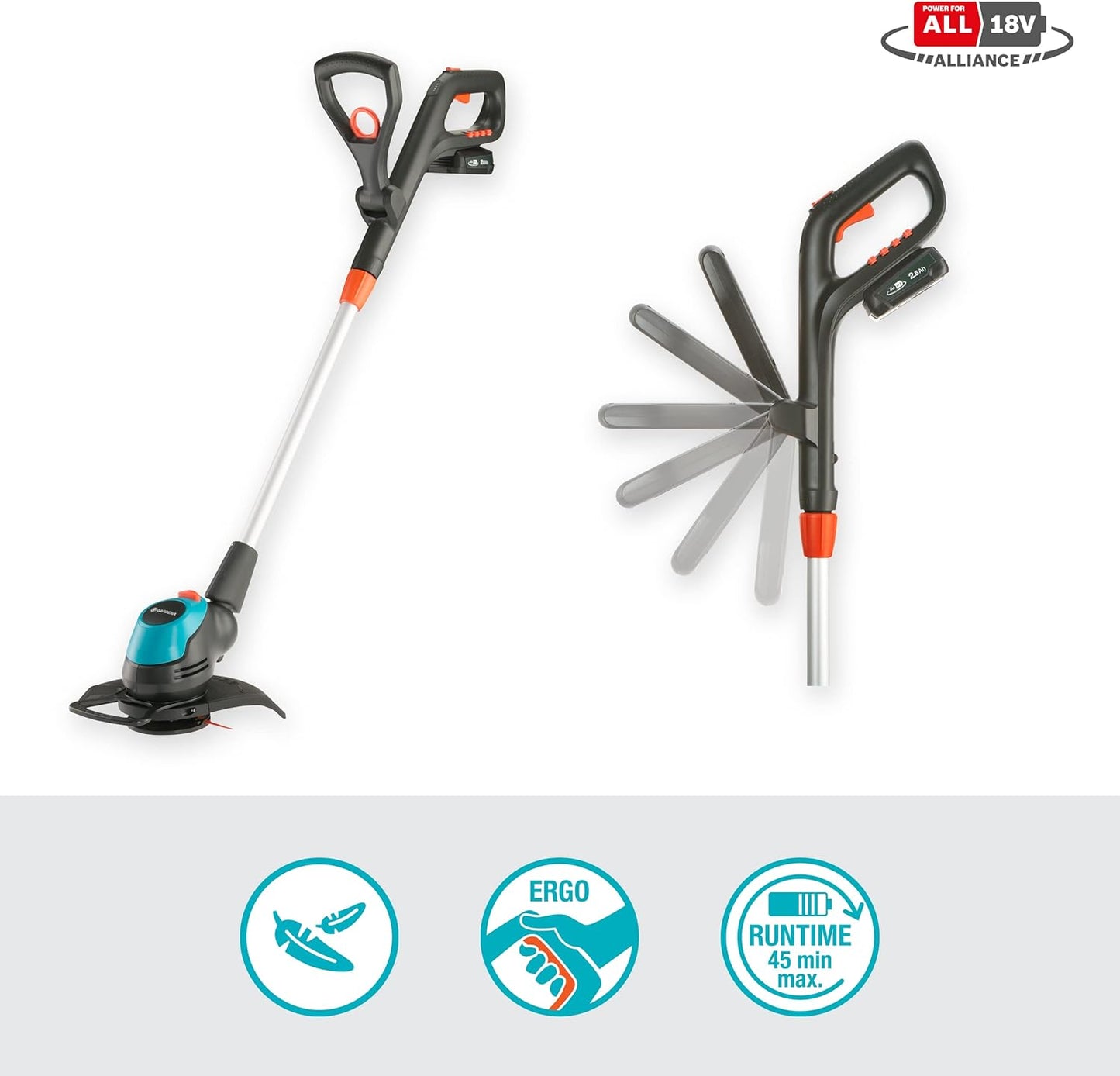 Akku-Rasentrimmer EasyCut 23/18V P4A Set, mit Akku