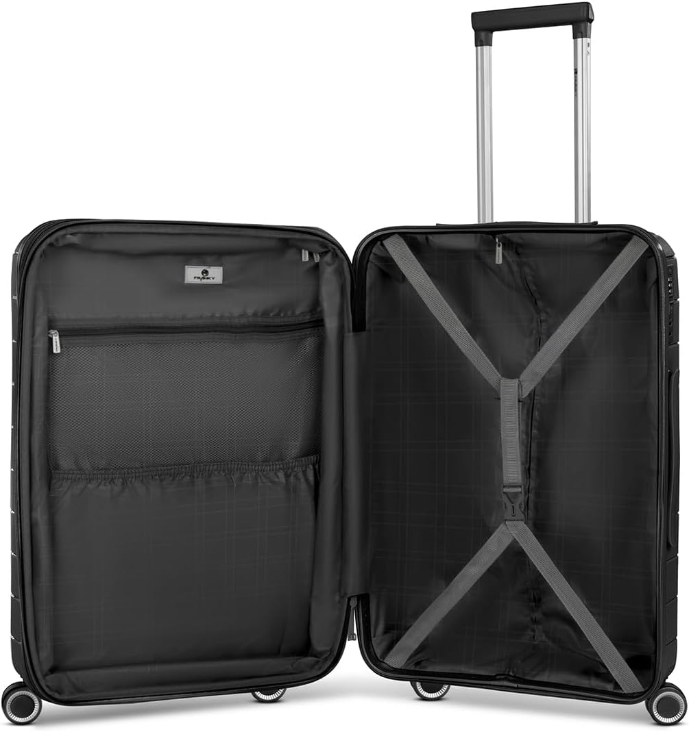 London 4 Rollen Trolley, Schwarz Koffer M + (65 cm)