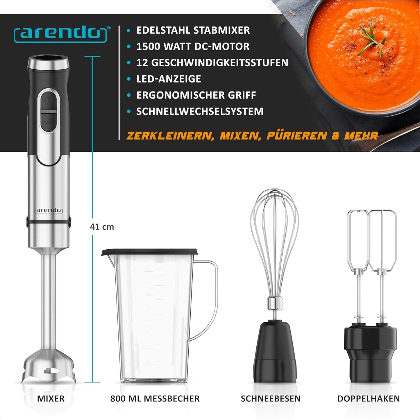 Stabmixer-Set mit Schneebesen