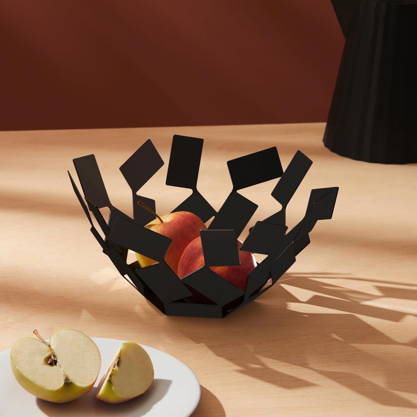 Obstschale, 2.5 x 27 x 30 cm Edelstahl 18/10 , Schwarz Lackiert