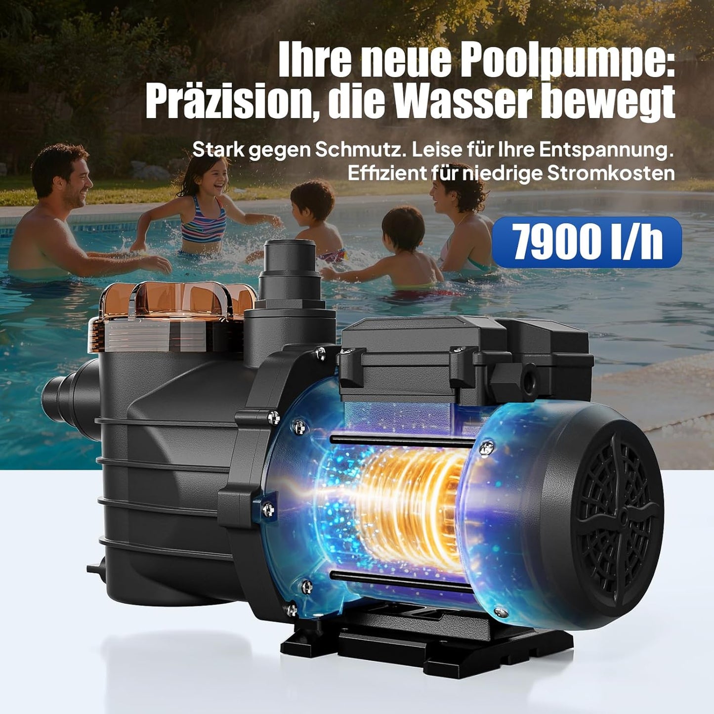 Energieeffiziente Poolpumpe, 7900 l/h