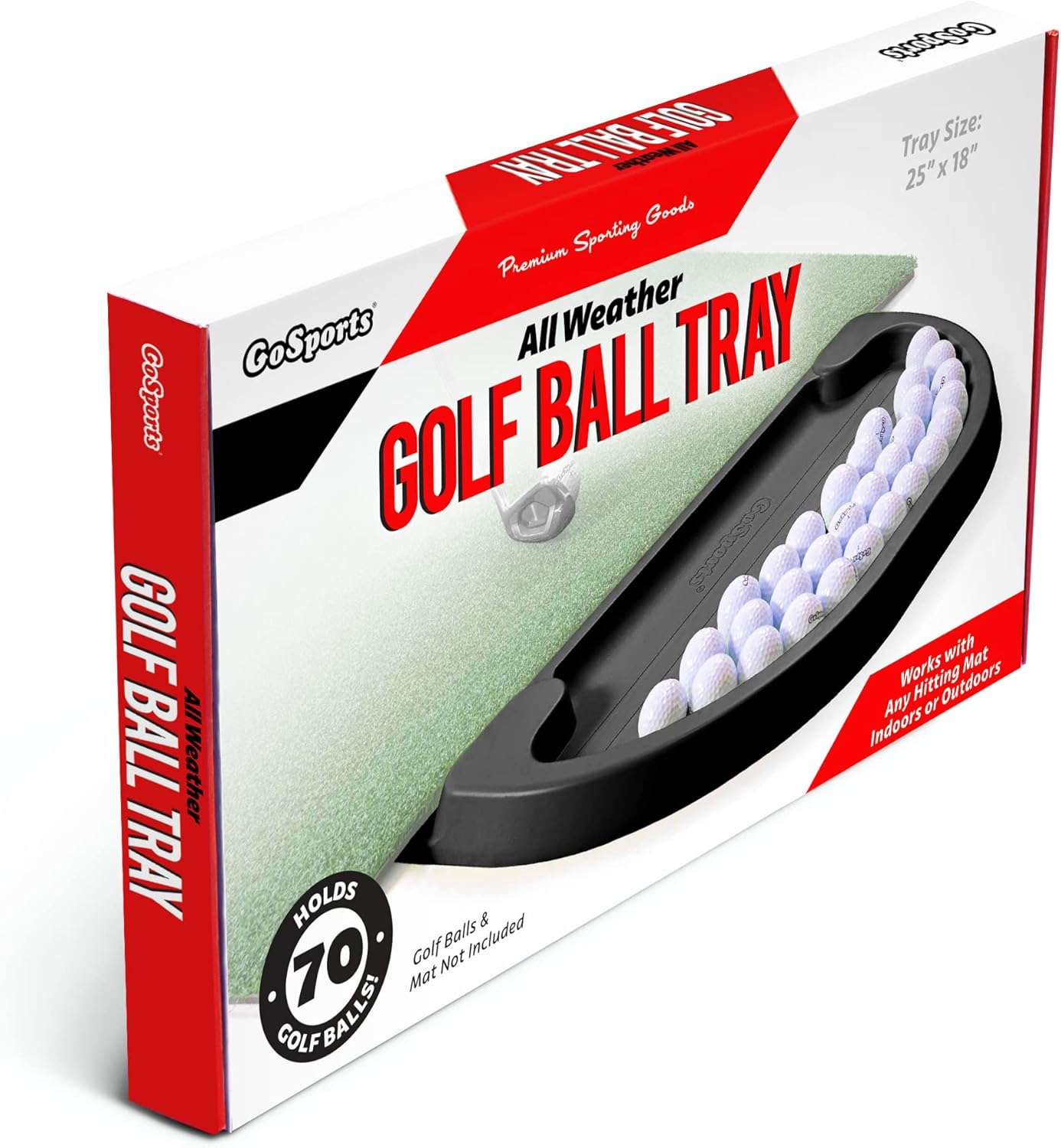 All-Weather Golfball-Tablett, Schwarz