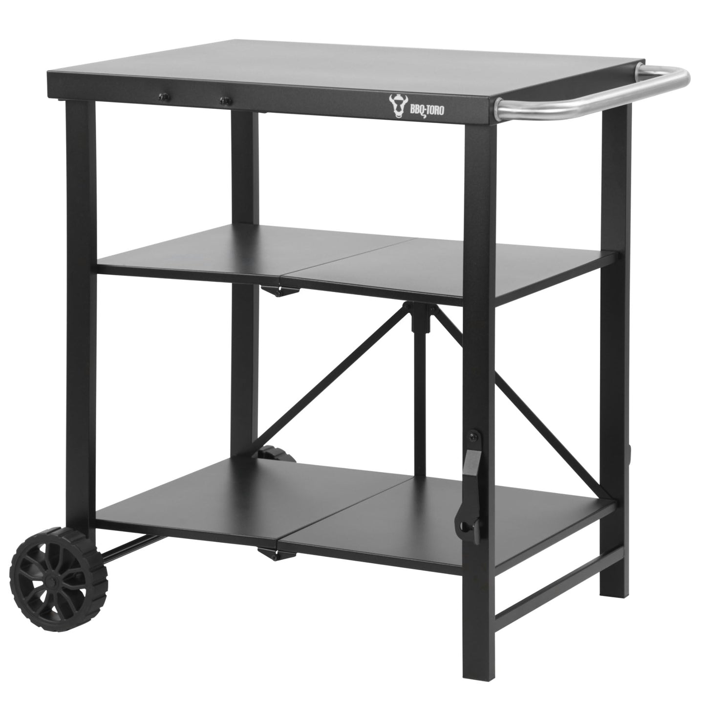 Klappbarer Grillwagen, 60 x 80 x 82 cm, Schwarz