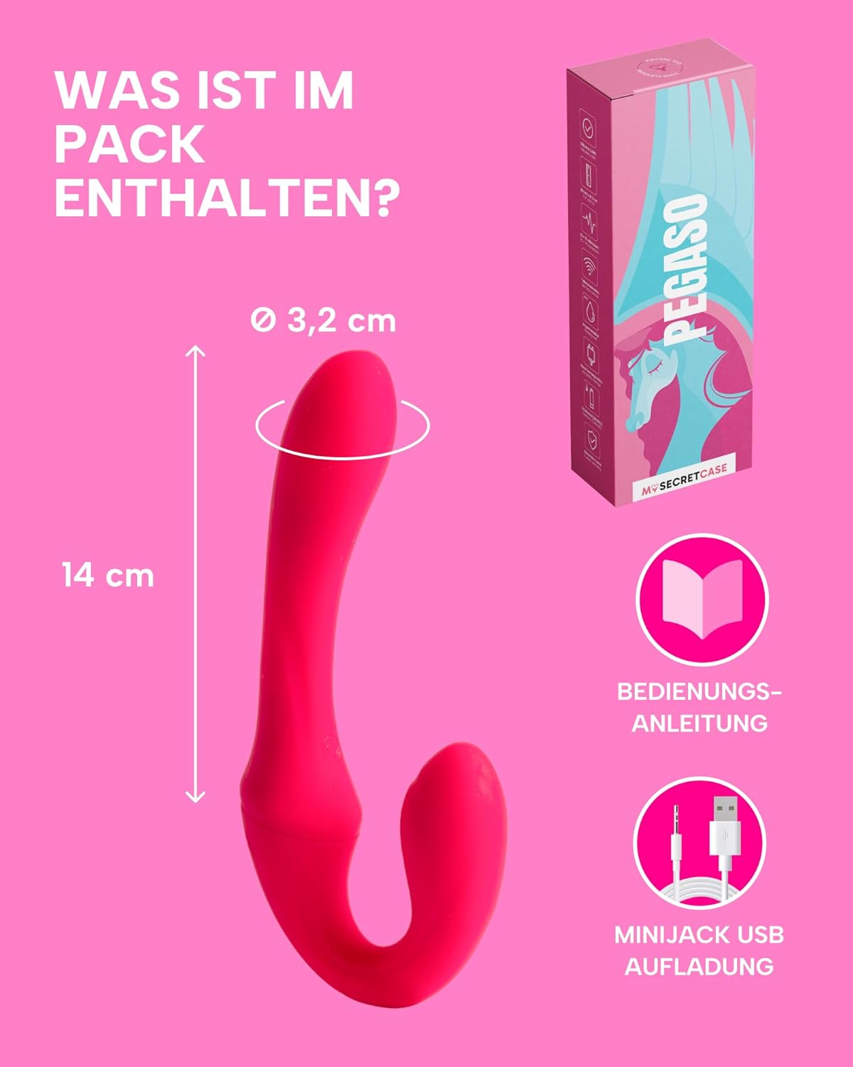 Strap On Vibrator Pegaso für Paare mit Fernbedienung, Pegaso