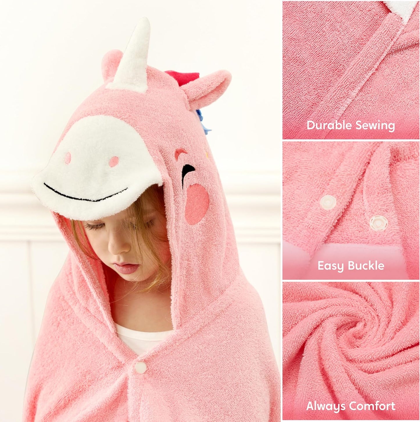 Badeponcho für Kinder, Rosa