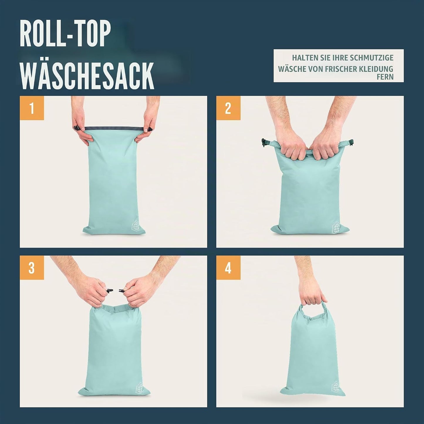 Kompressions-Verpackungswürfel-Set, Dusty Teal und Weiss 6 Stück