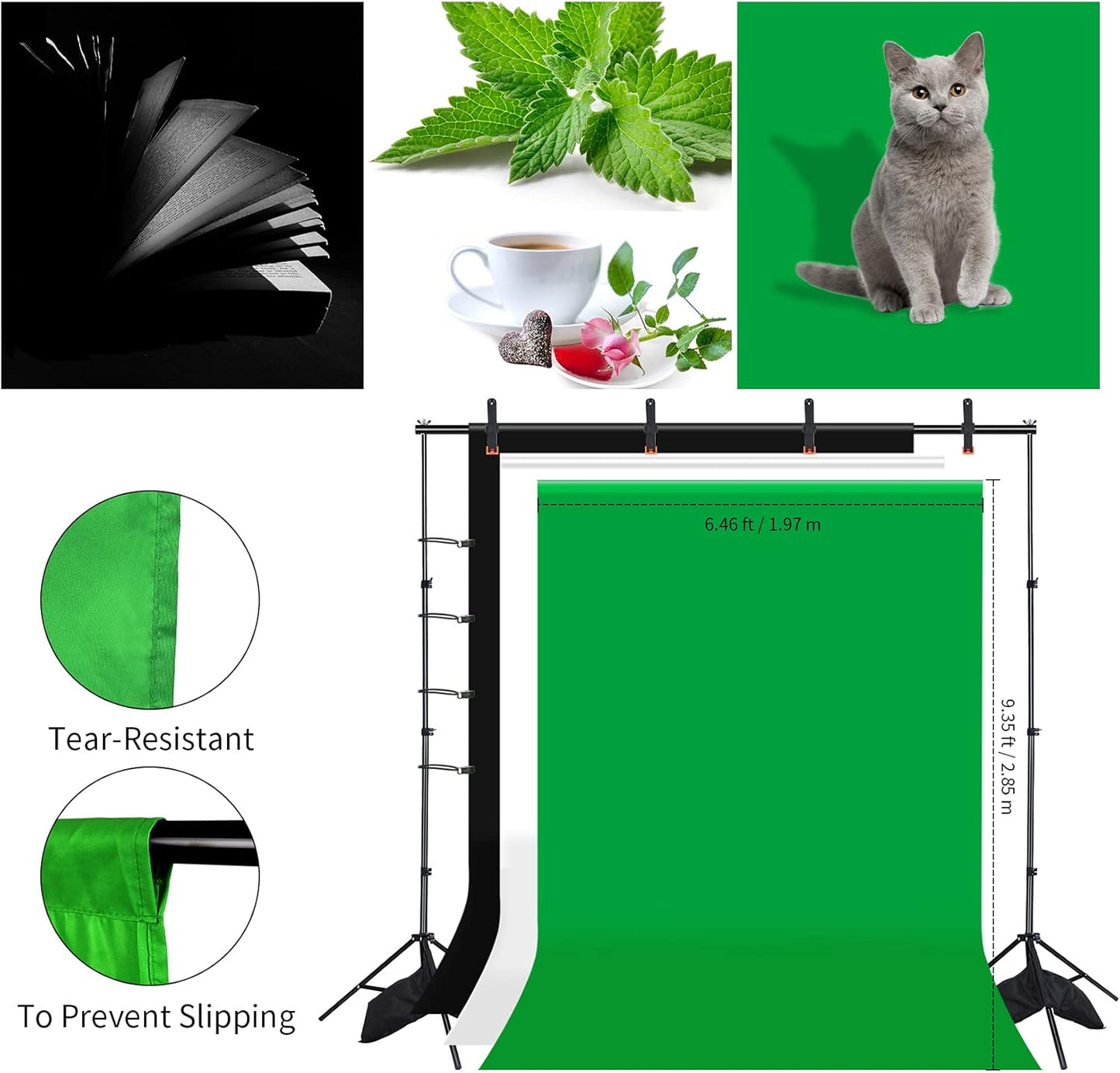 Einstellbares Hintergrundstativ, 2,6x3M mit Boden
