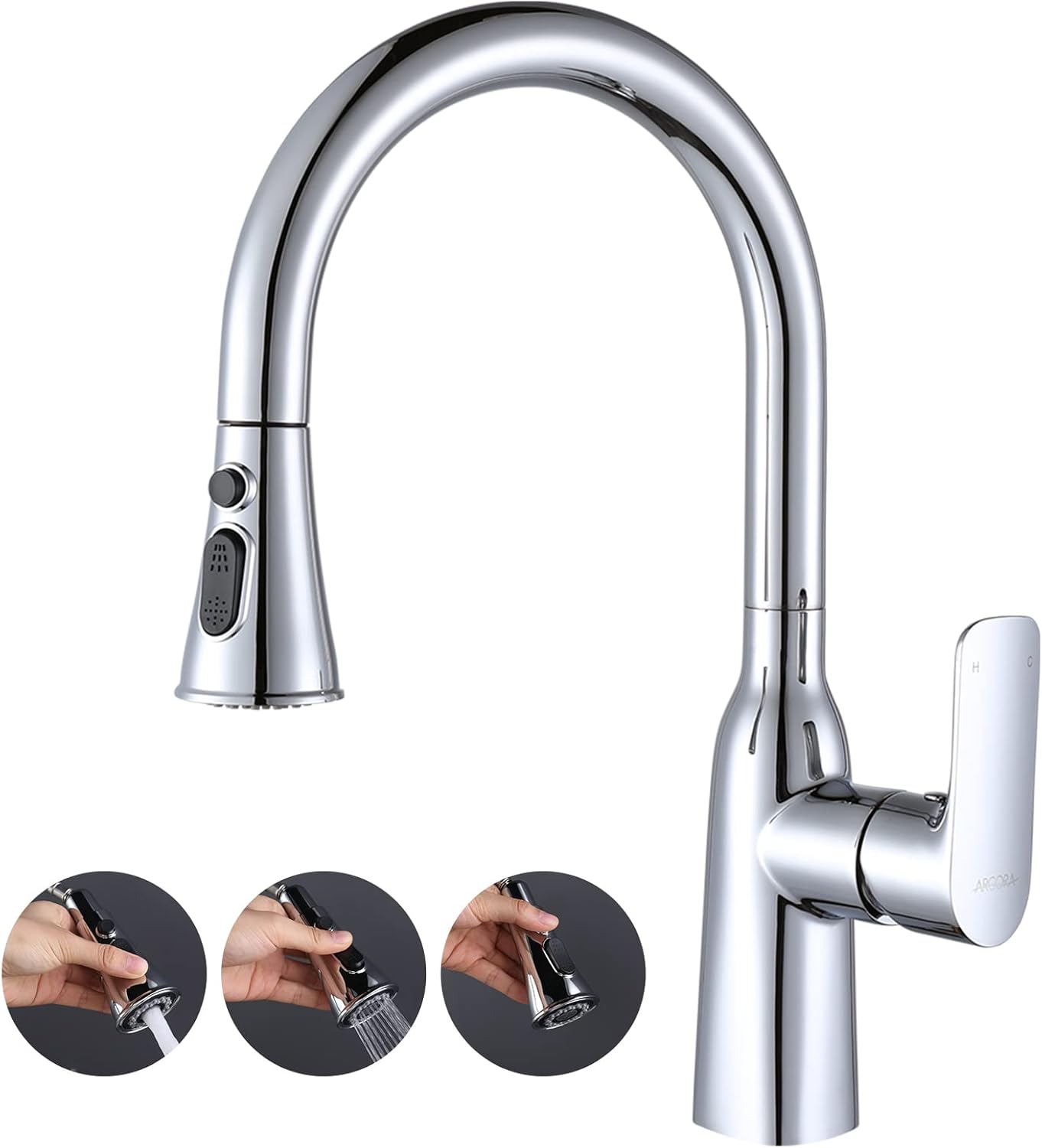 Ausziehbare Küchenarmatur, Chrom