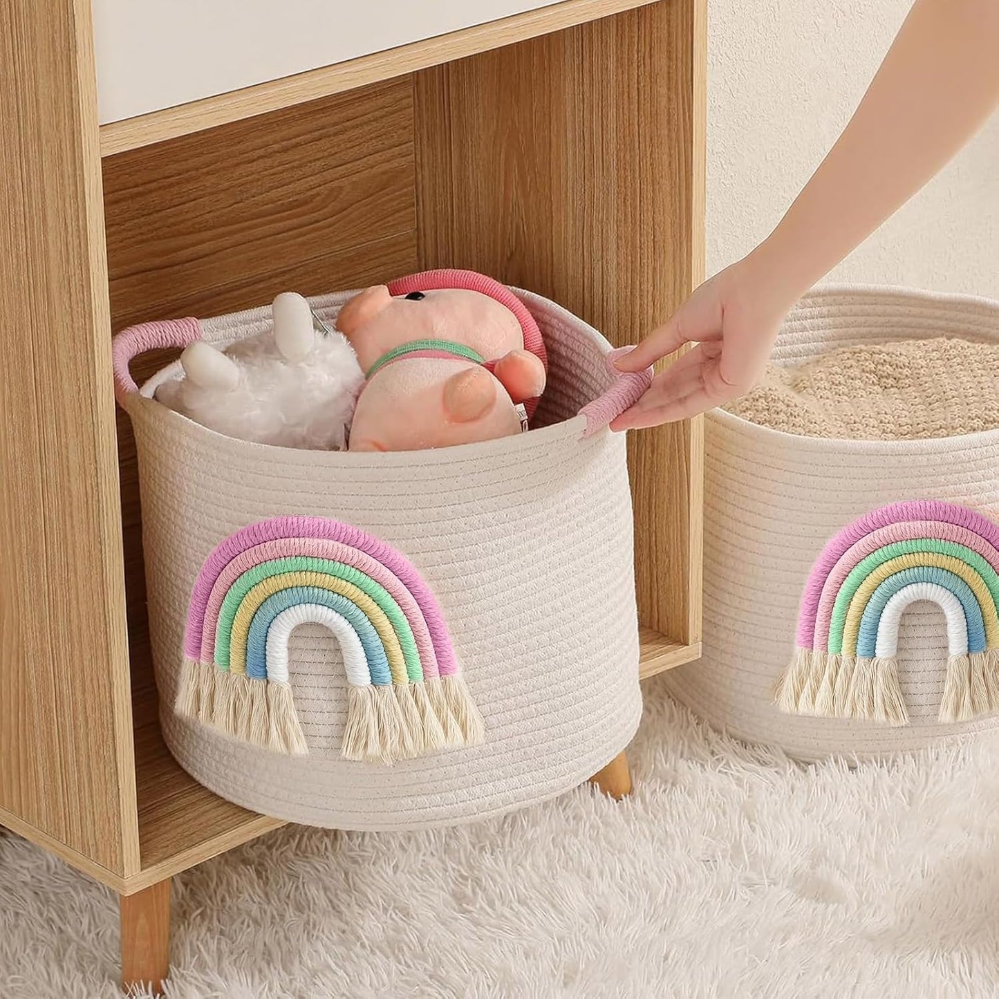 3D-Regenbogen Spielzeug-Aufbewahrungskorb, 3d-regenbogen