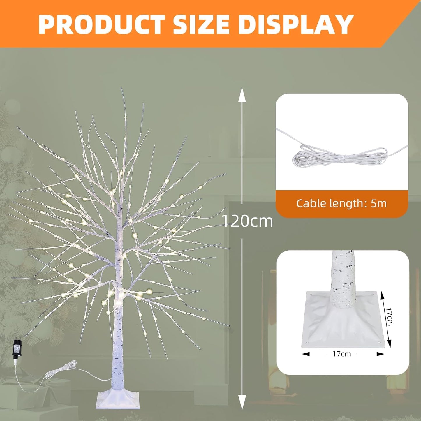 LED-Birkenbaum, 120CM 150LED