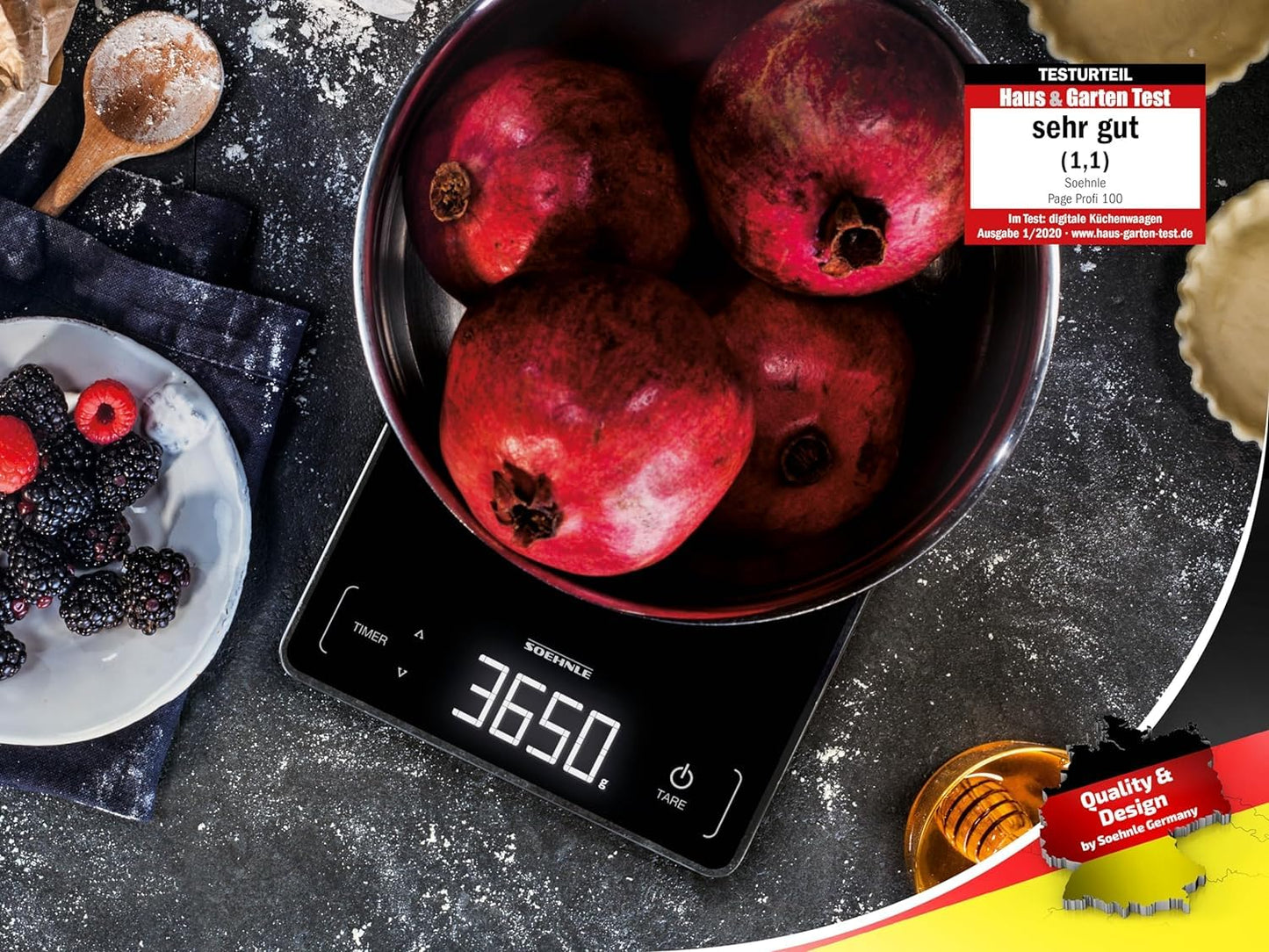 Digitale Küchenwaage Page Profi 100 (bis 15 kg), Schwarz
