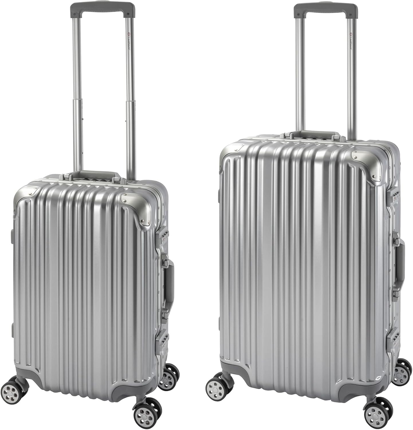 Kofferset mit Aluminium-Rahmen (2-teilig), Silber Koffer-Set (S+M)