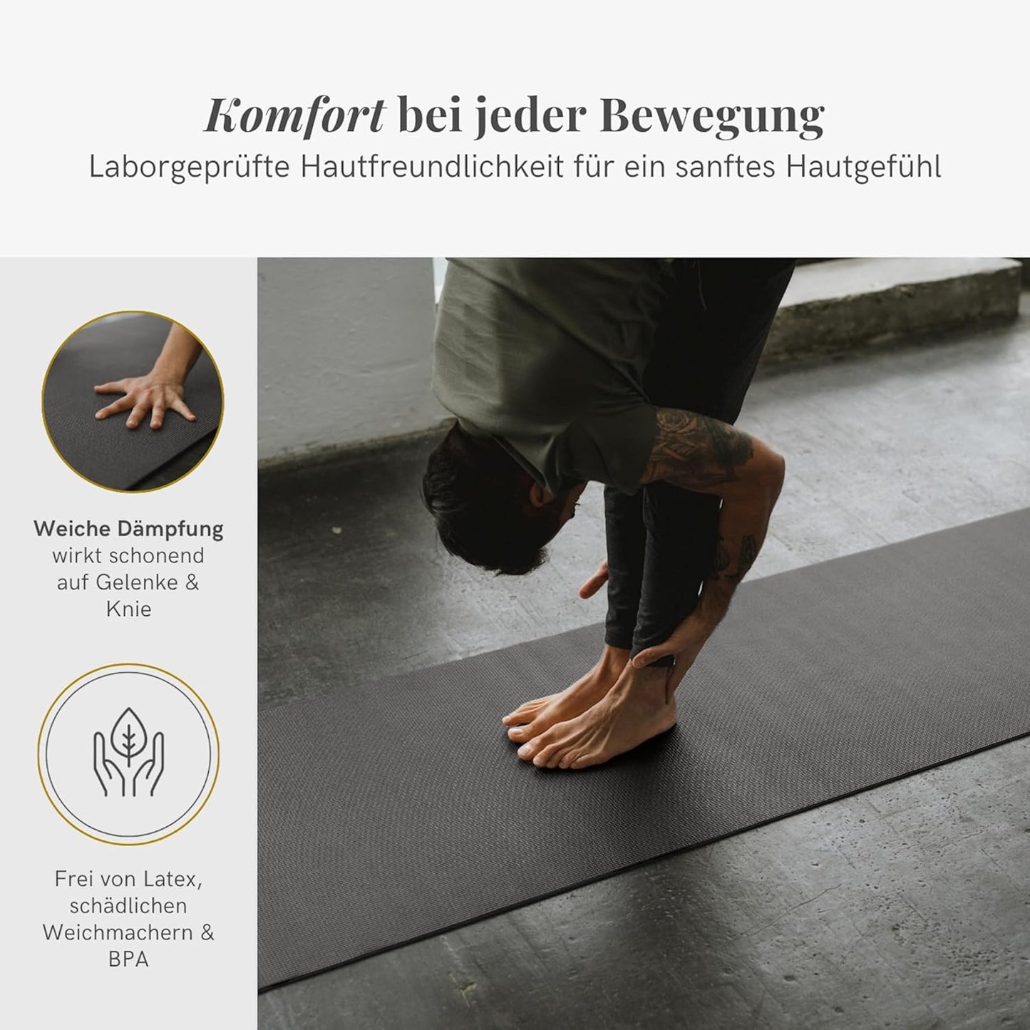 Yoga- und Gymnastikmatte, Standard Balsam Green