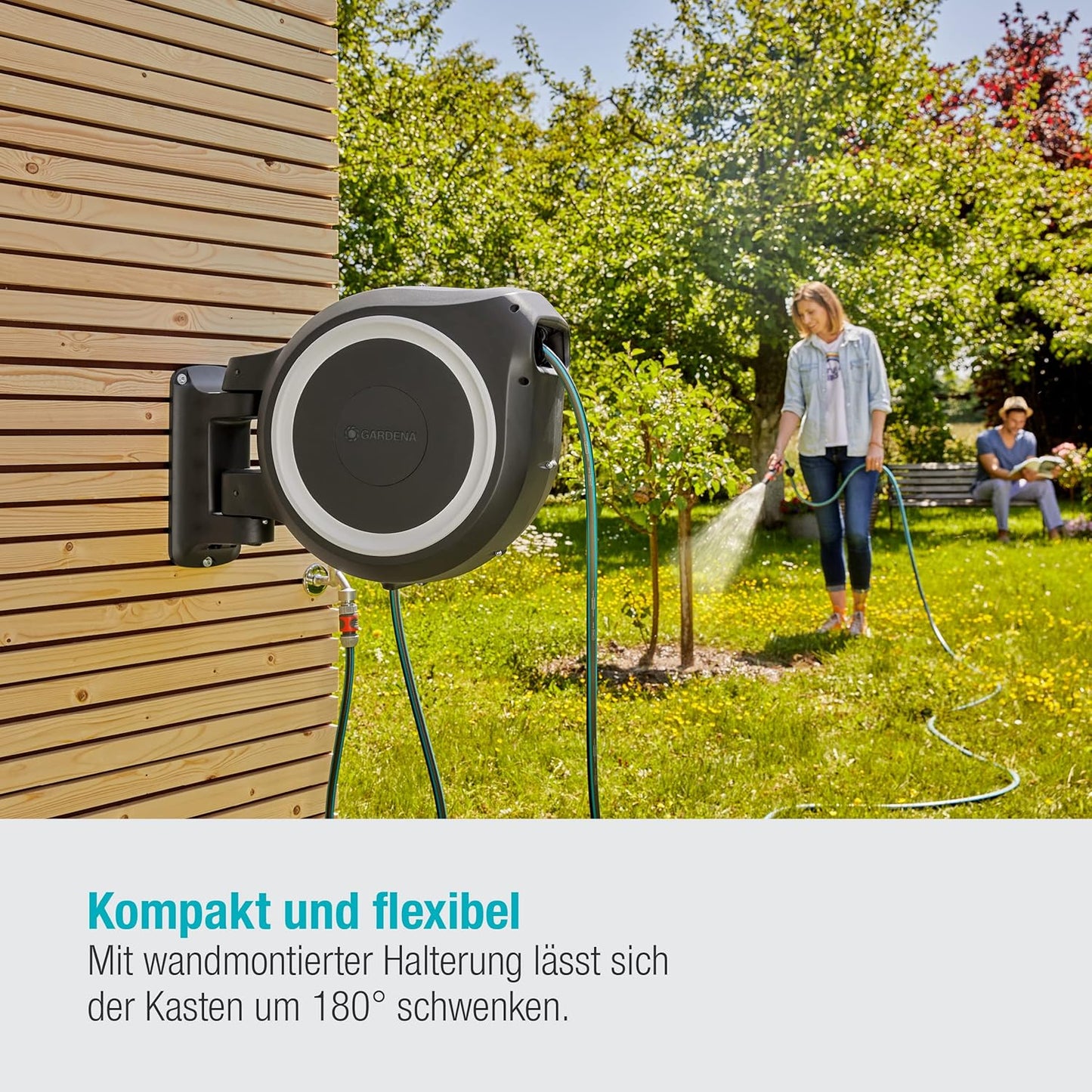 Wand-Schlauchbox RollUp, Weiss