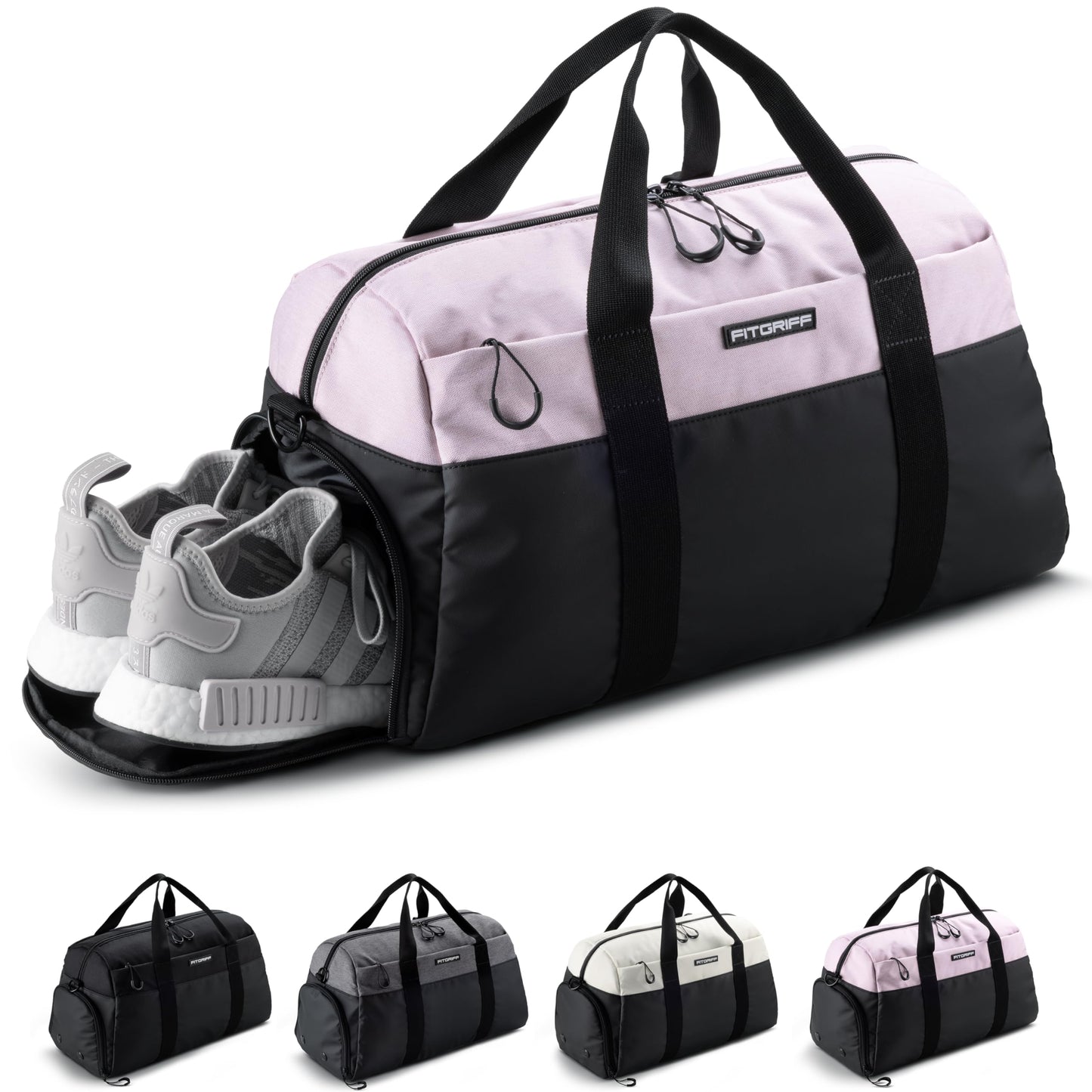 Sport- und Reisetasche V2 mit Schuh- und Nassfach, Black / Pink 56 x 30 x 32 cm (Medium)