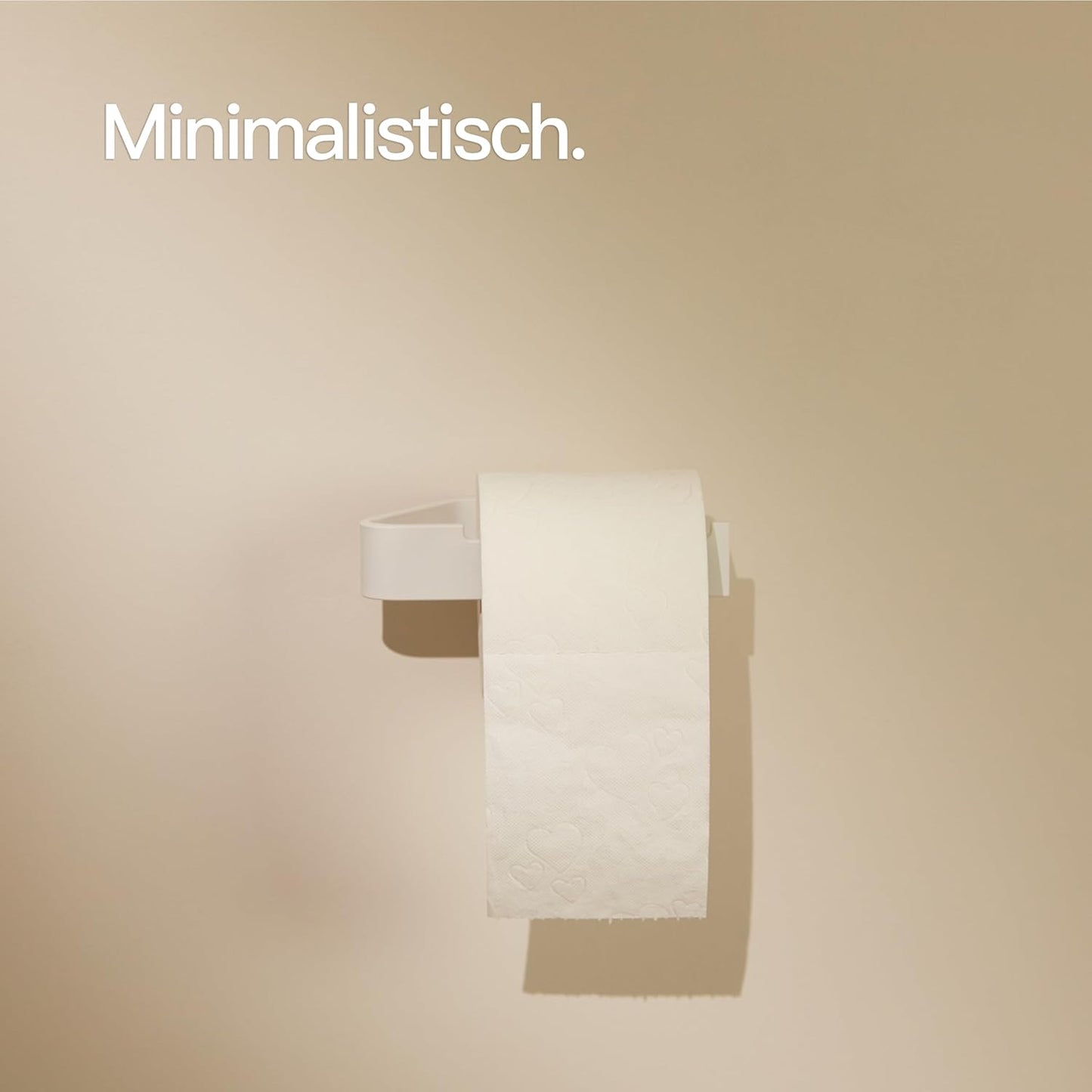 Selbstklebender Toilettenpapierhalter ohne Bohren, Ohne Ablage Matt Weiss