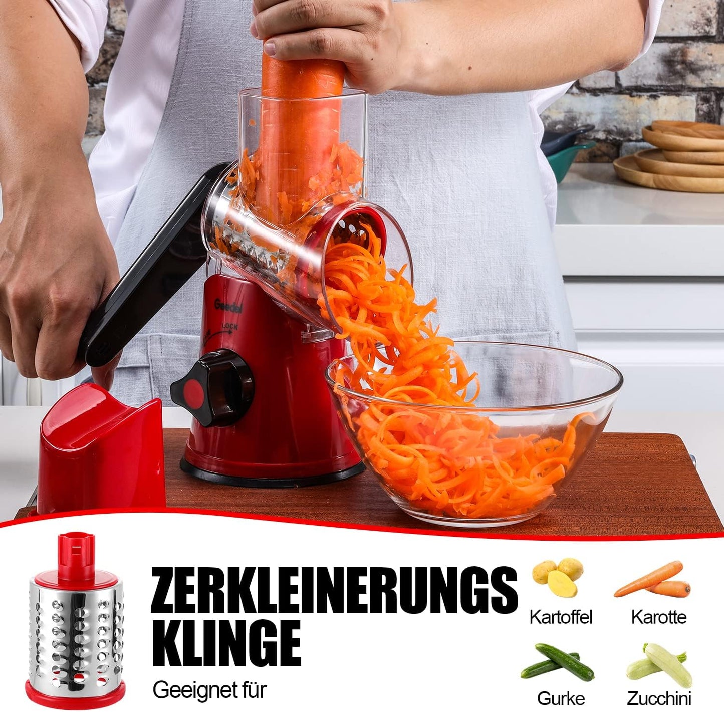 ‎PS-336AR1 Käsereibe, Rot