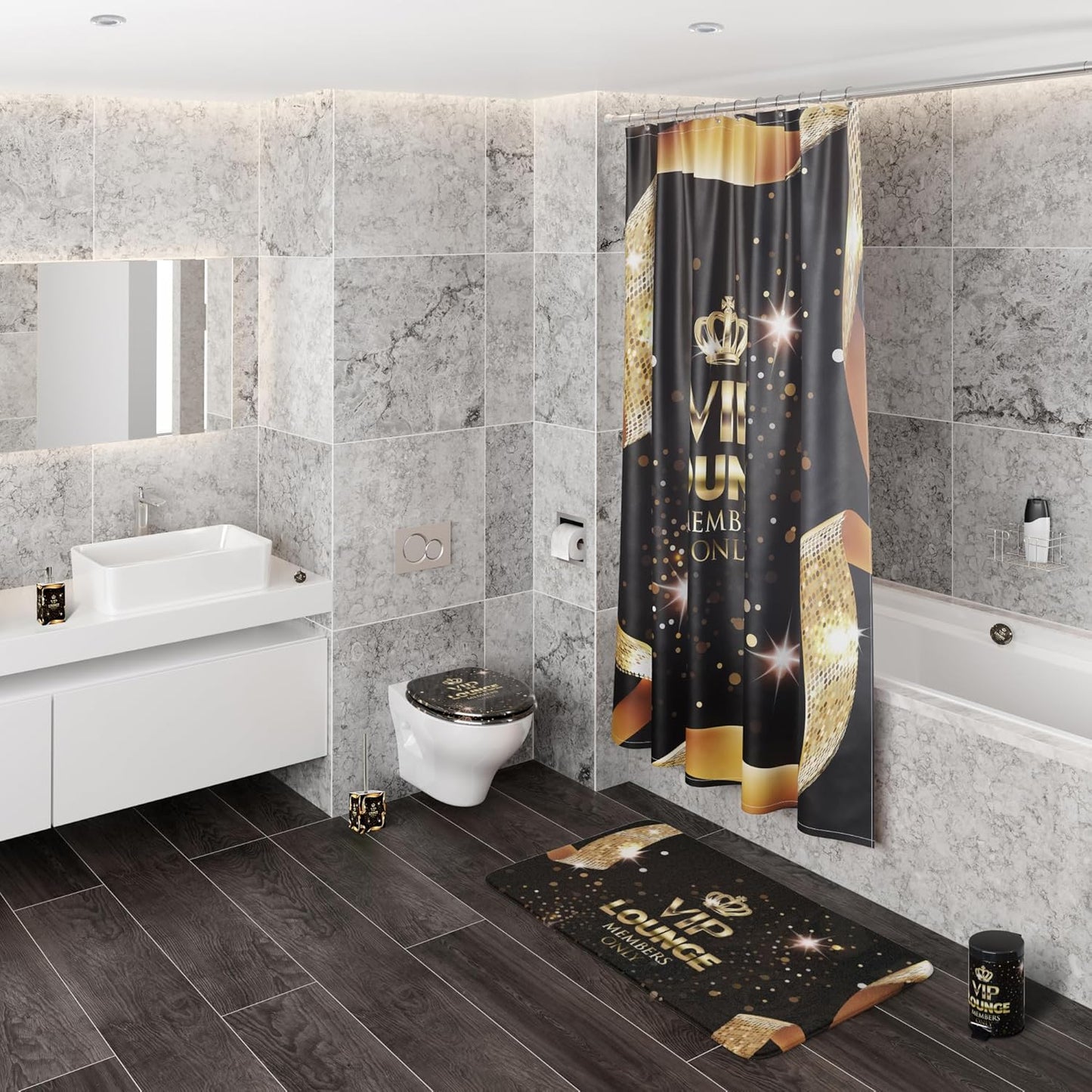 Rutschfester Badteppich, waschbar und weich, Vip Lounge 70 x 110 cm (Rechteckig)
