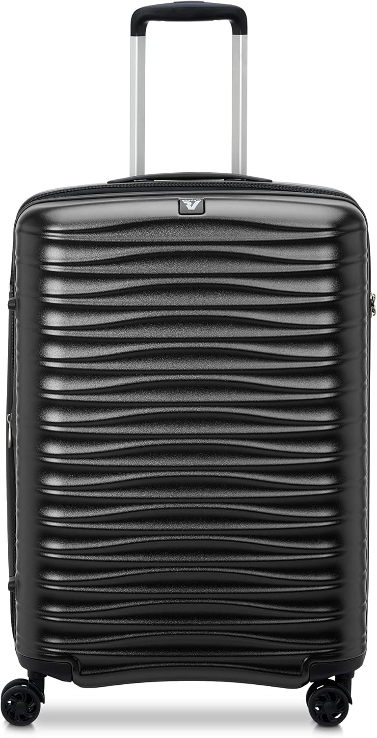 Wave Hartschalenkoffer erweiterbar, Schwarz