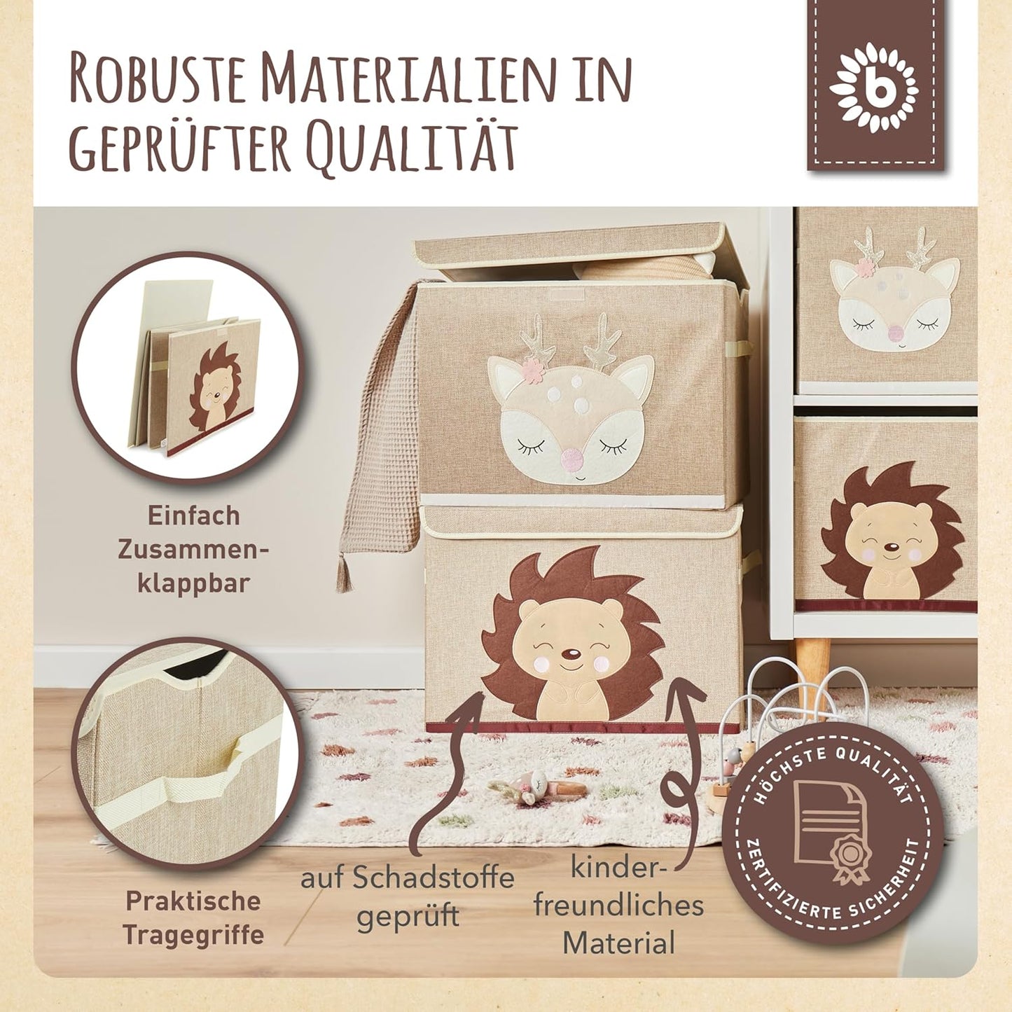 Aufbewahrungsbox Igel Piksi mit Deckel, Igel Piksi