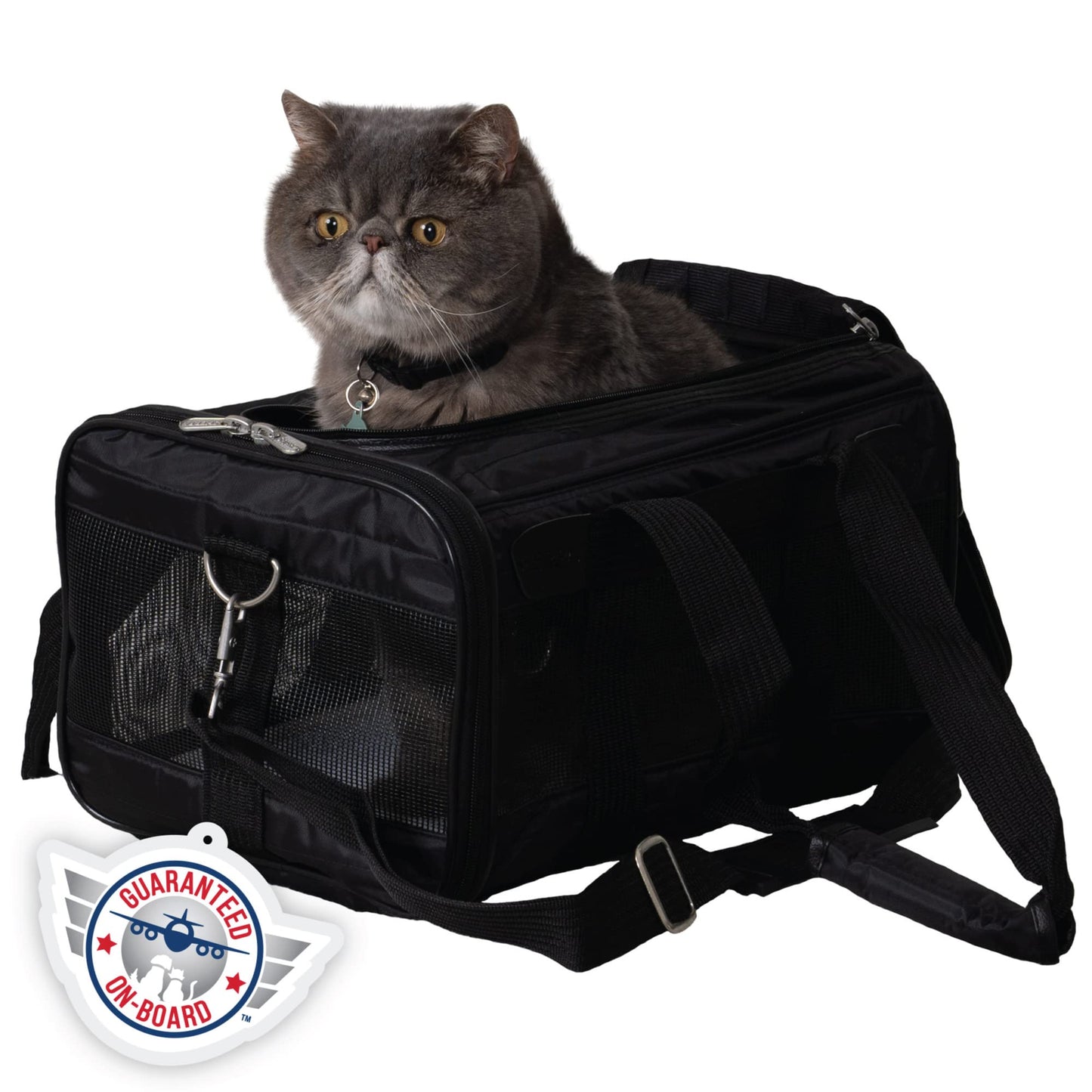 Transporttasche für Haustiere, L 38 x B 25 x H 22 cm Schwarz