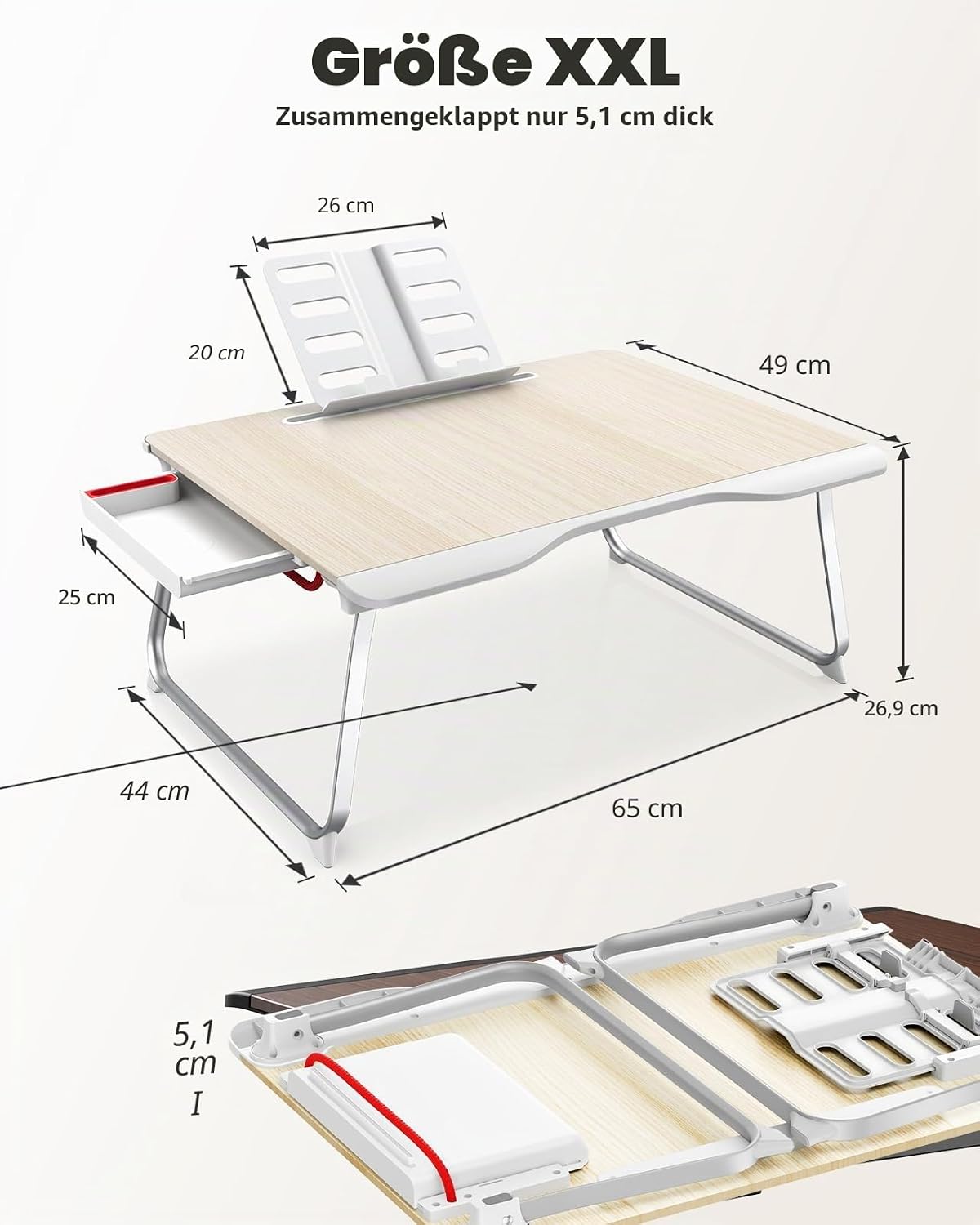 Klappbarer Bett-Schreibtisch, Light Teak