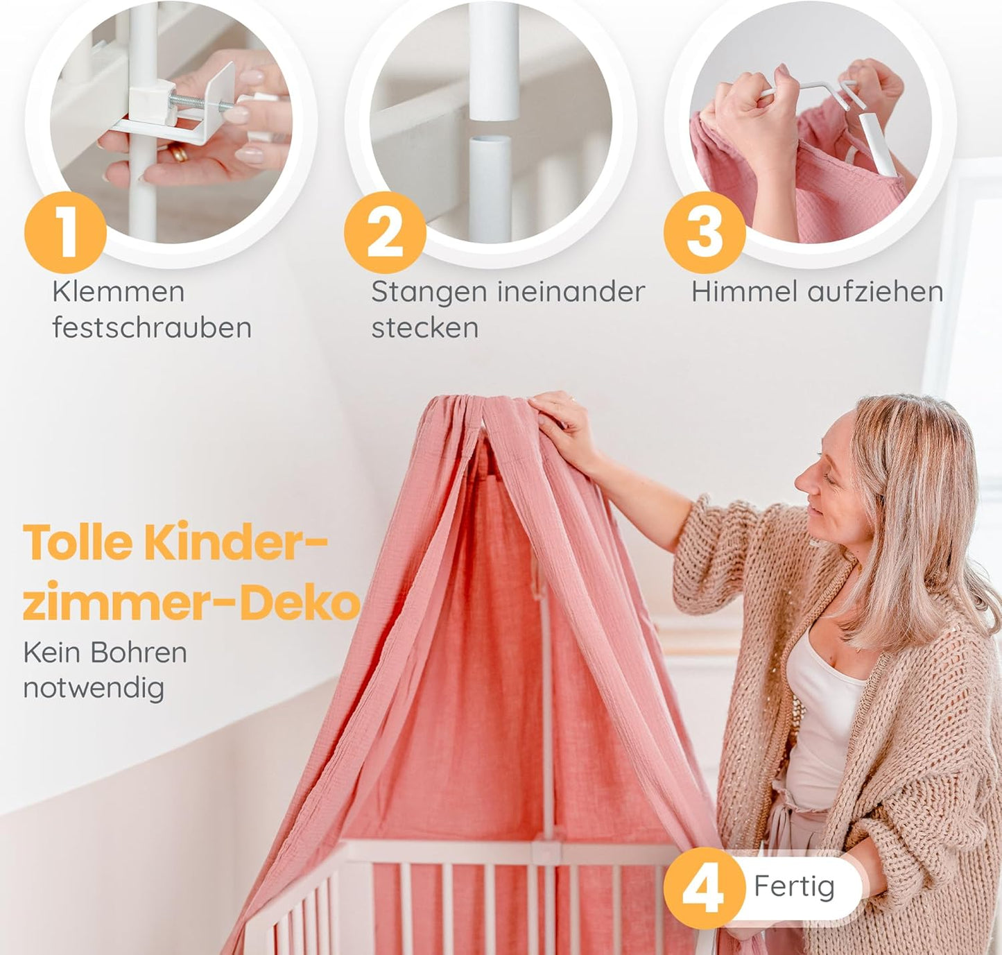 Himmelstange für Baby- und Kinderbetten