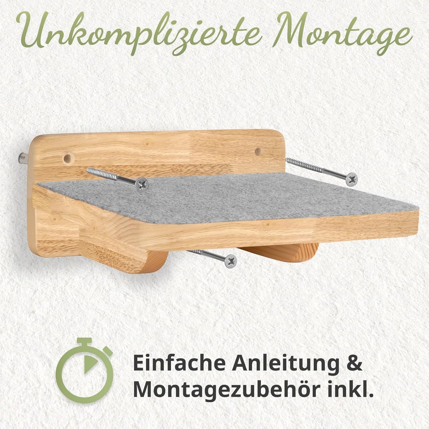 Katzen Kletterwand-Set, Katzentreppen XL Massivholz