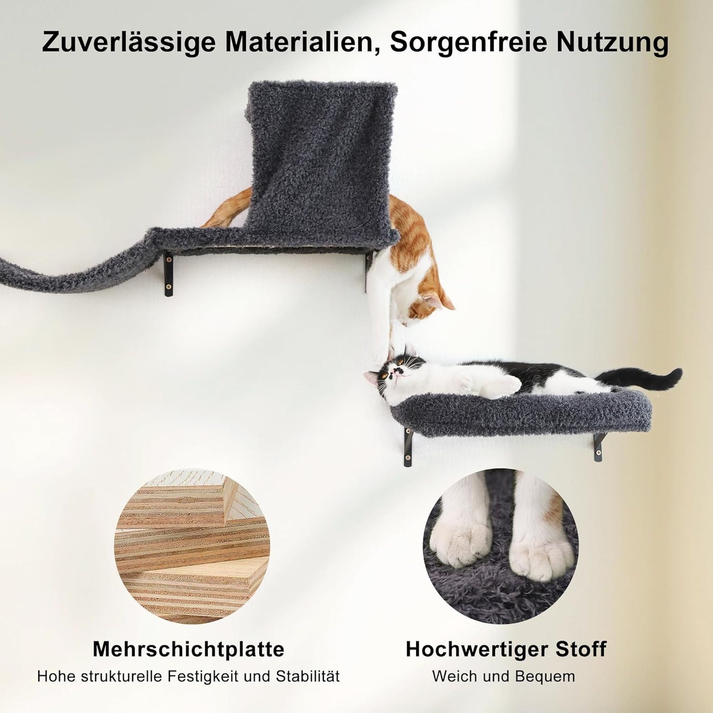 Kletterwand Katzen Set, Grau