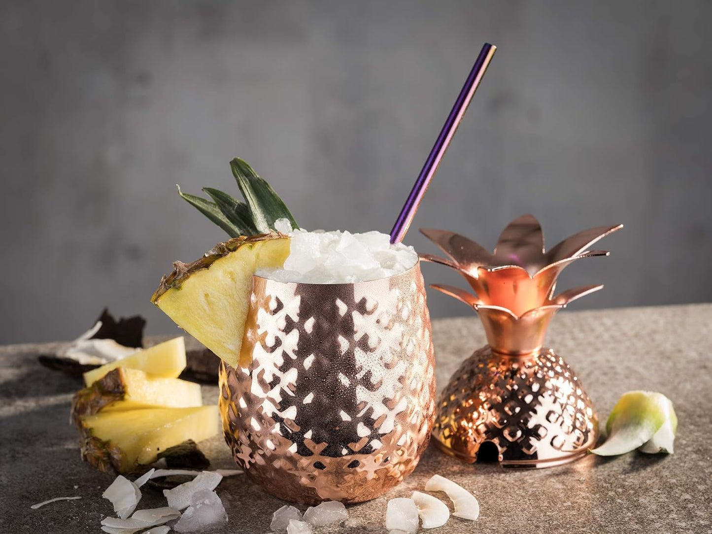 Ananas Cocktail Becher, Kupfer Poliert