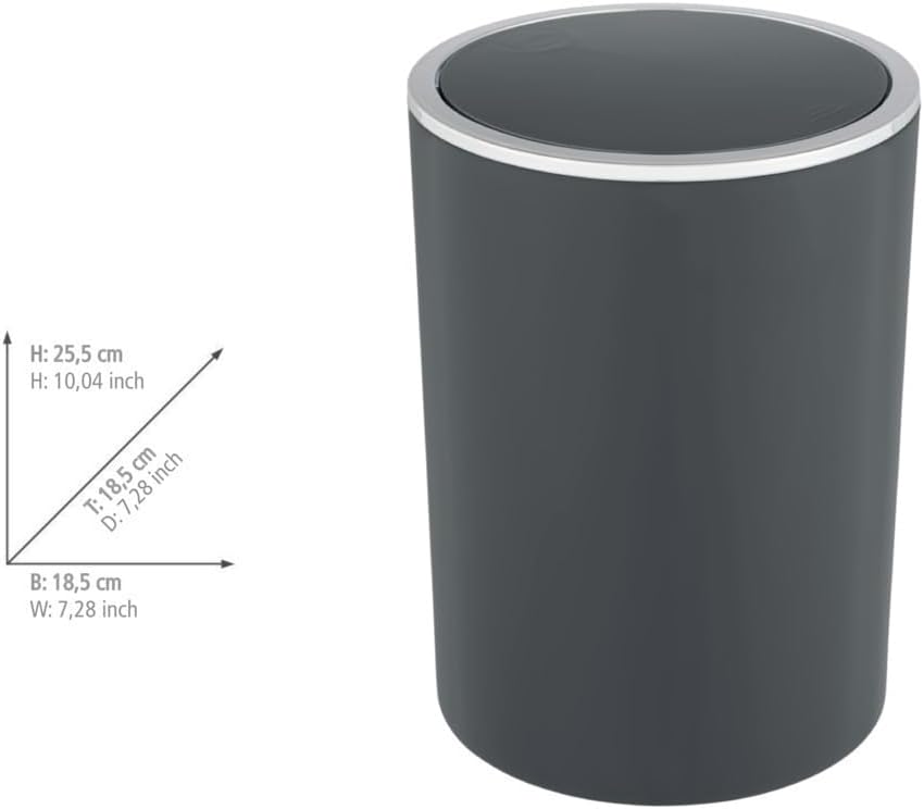 Schwingdeckeleimer Inca, Anthrazit 5 L