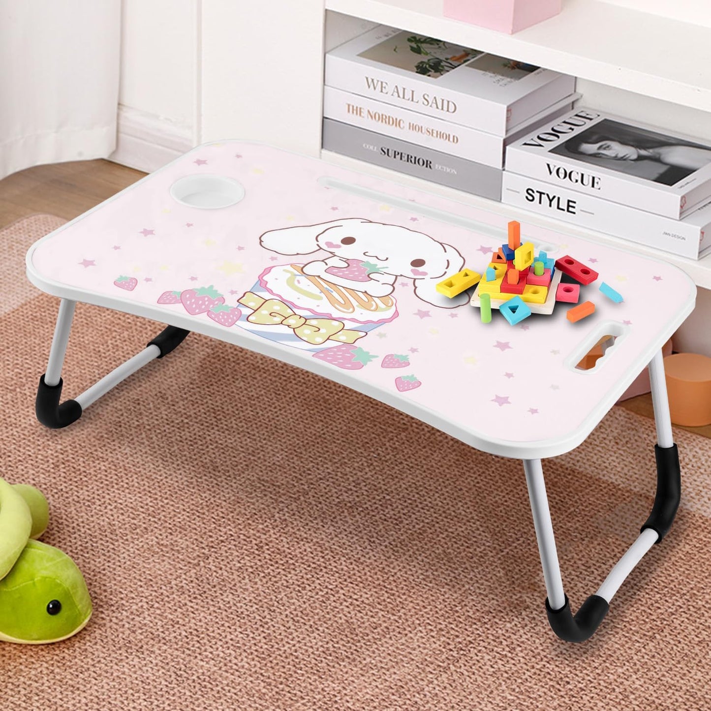 Laptop-Betttisch, Rosa Erdbeere