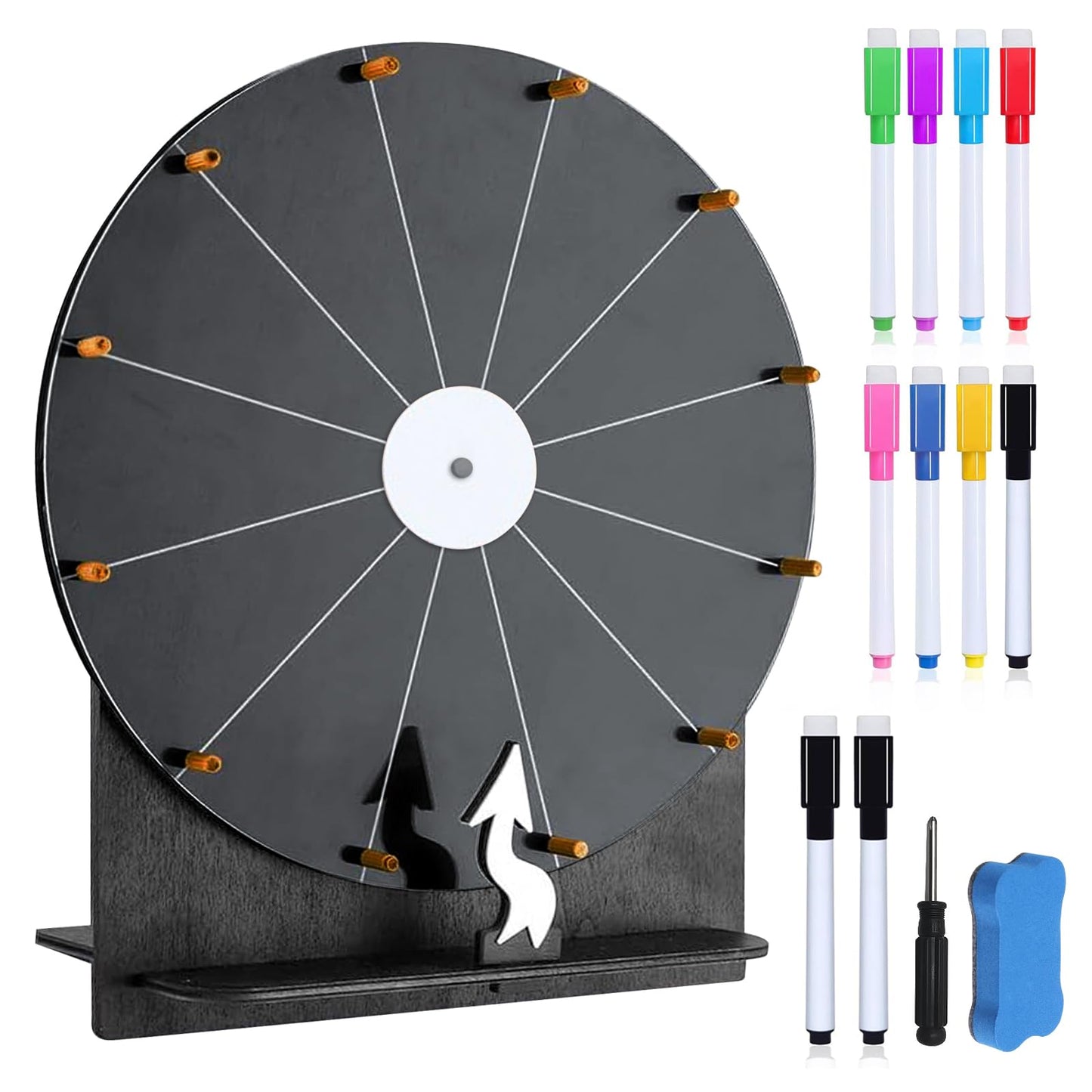 Glücksrad-Set zum Selbstgestalten, 30 cm, Schwarz