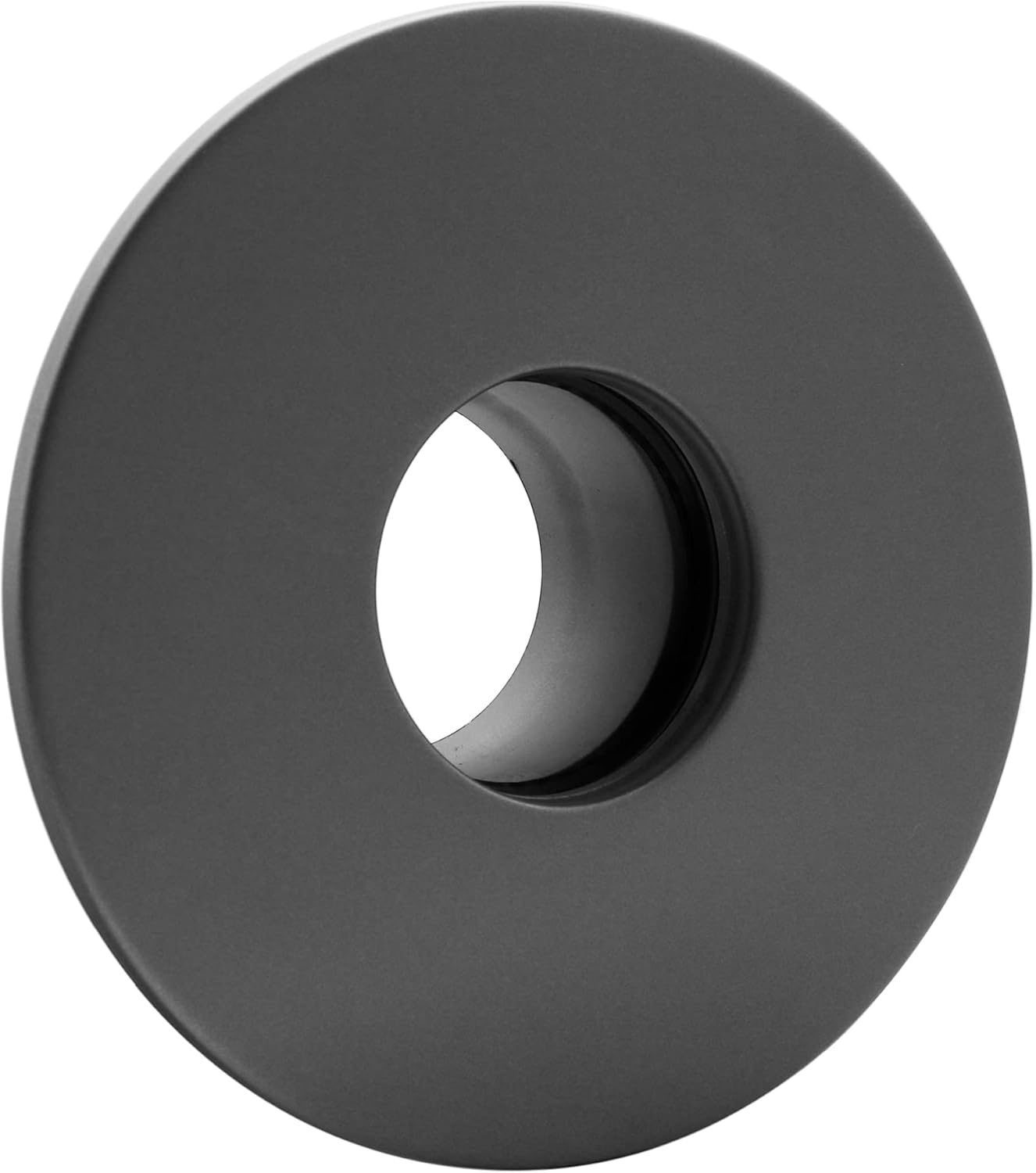 Pelletrohr Erweiterung mit Wand-Rosette, 80 mm auf 120 mm Gussgrau
