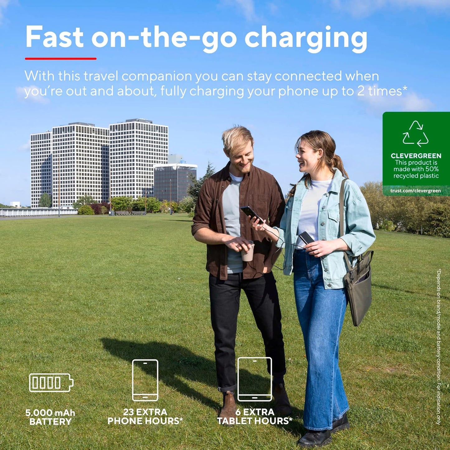 Primo ECO Powerbank mit Schnellladefunktion, 5000 mAh
