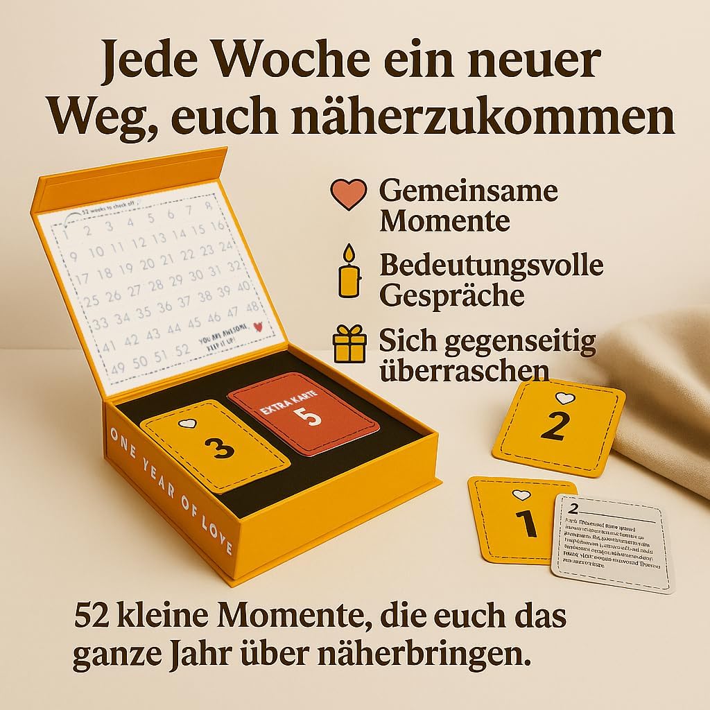 Date-Ideen Karten-Set für Paare, One Year of Love