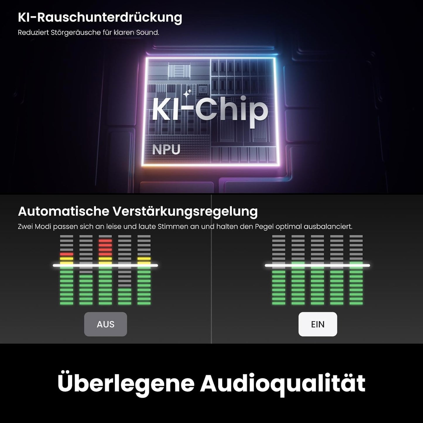 Mic Pro Transmitter mit E-Ink-Display, Transmitter Graphitschwarz