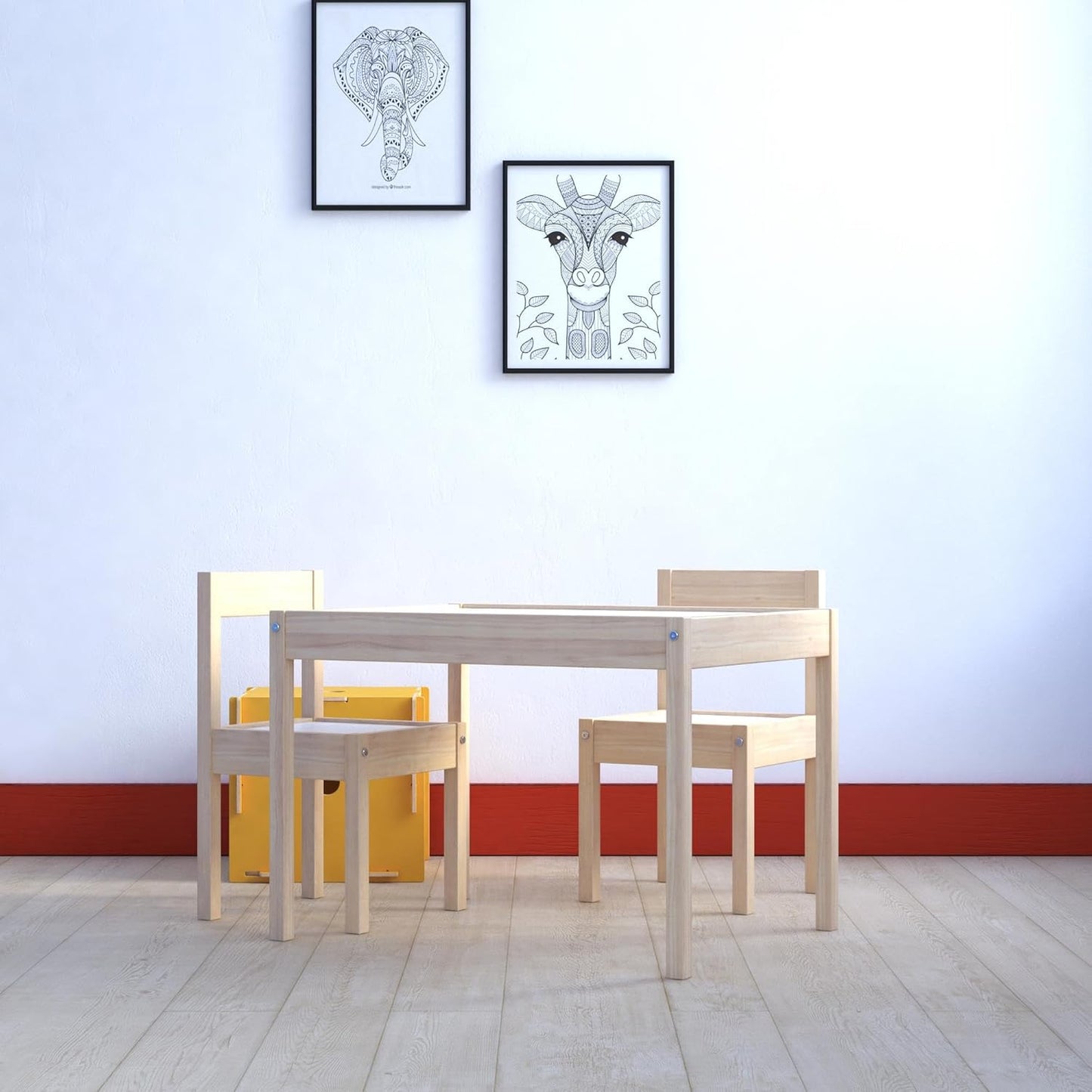 Tisch- und Stuhlset für Kinder, Grau