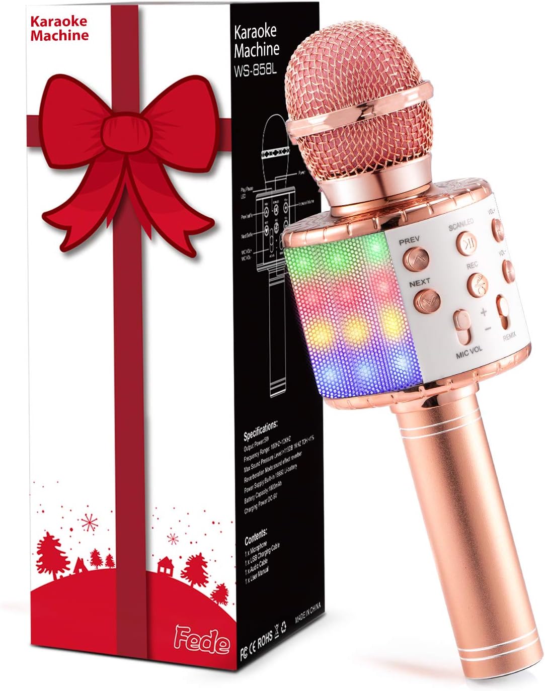 Kabelloses Bluetooth Karaoke Mikrofon für Kinder, Roségold