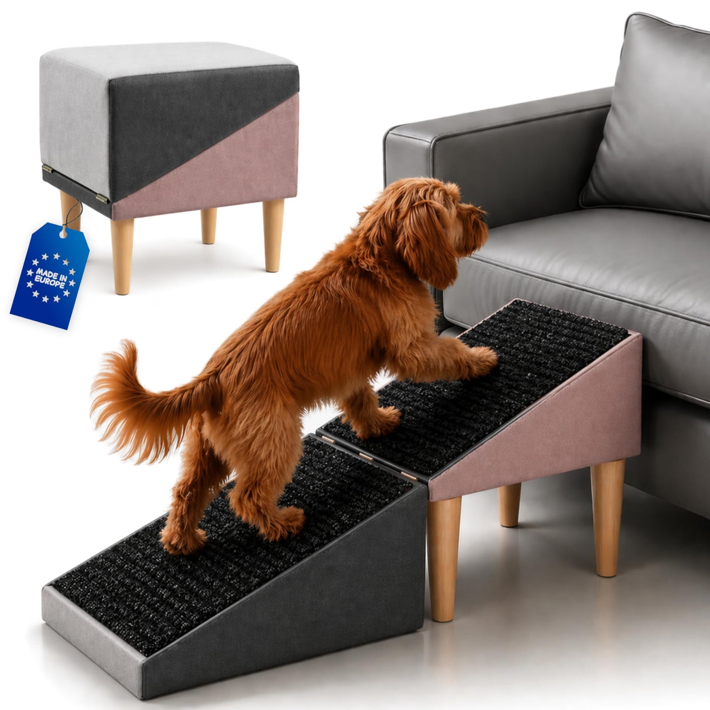 Klappbare Hundetreppe, Patchwork