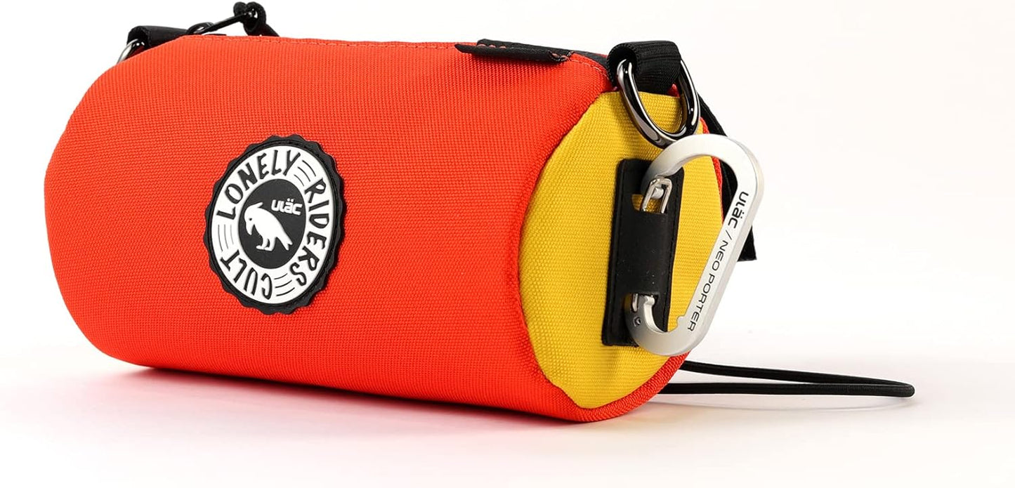 Flaschenhaltertasche mit 2 Fächern, 1.1L Marineblau - Orange