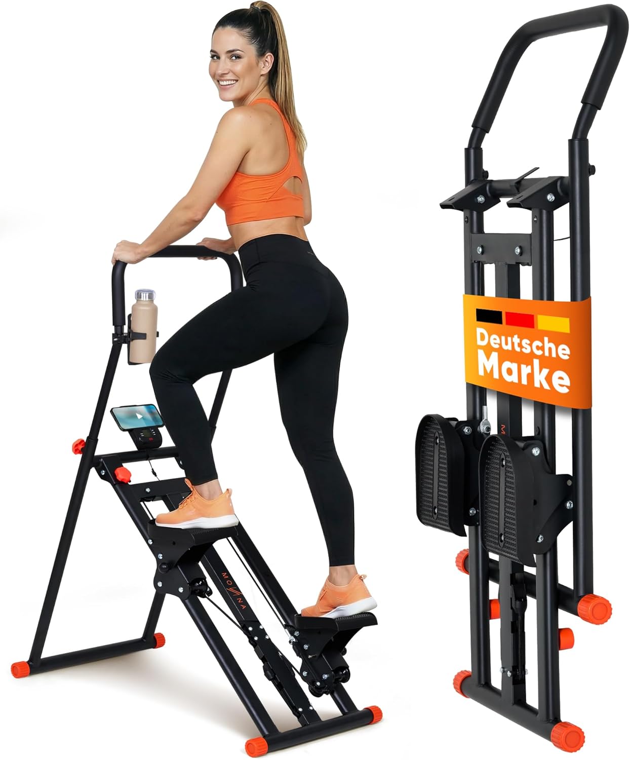 Fitnessgerät Treppensteiger mit 3 Schwierigkeitsstufen und Flaschenhalter