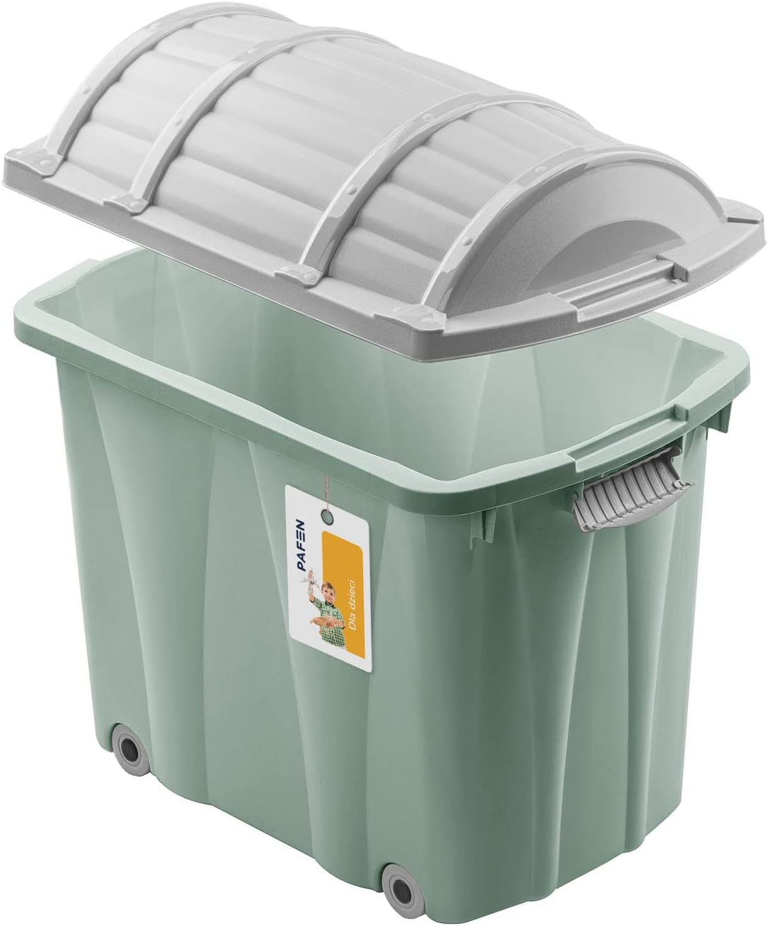 Piraten Spielzeugkiste mit Rollen (62l), Grün Piratbox 62l